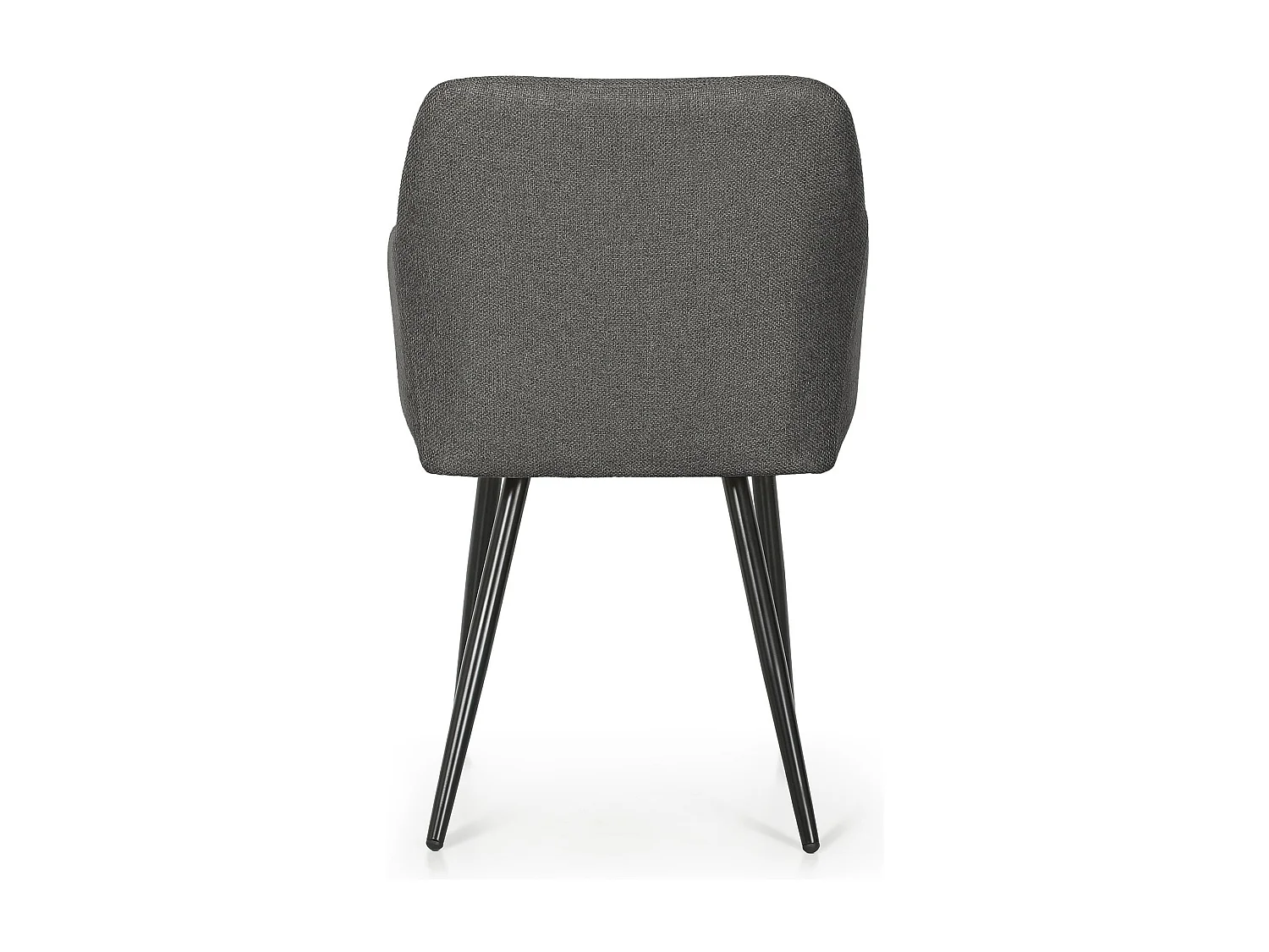 Lot de 2 Chaises rembourrées à surpiqûres carrées LUXANO Anthracite pieds noirs tissu Lumos