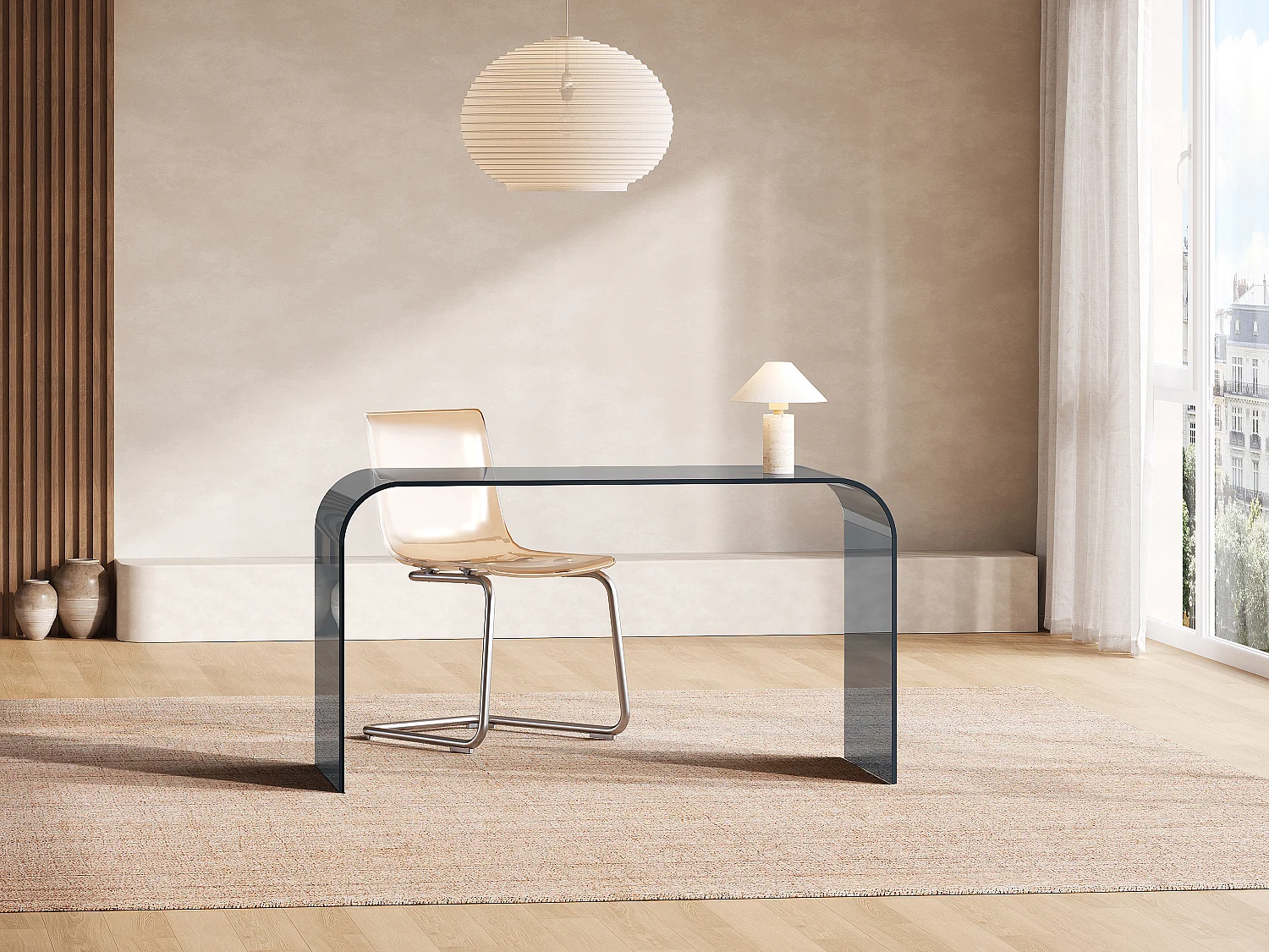 Bureau - Verre trempé - Anthracite - KARDEMO