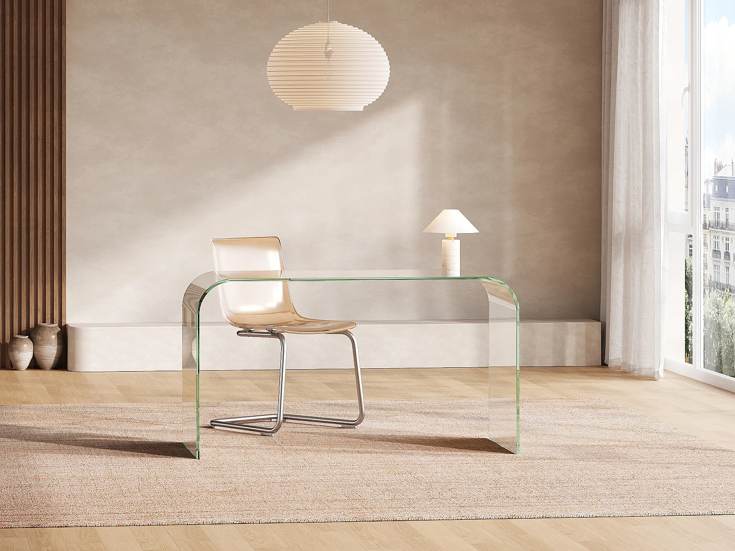 Bureau - Verre trempé - Transparent - KARDEMO