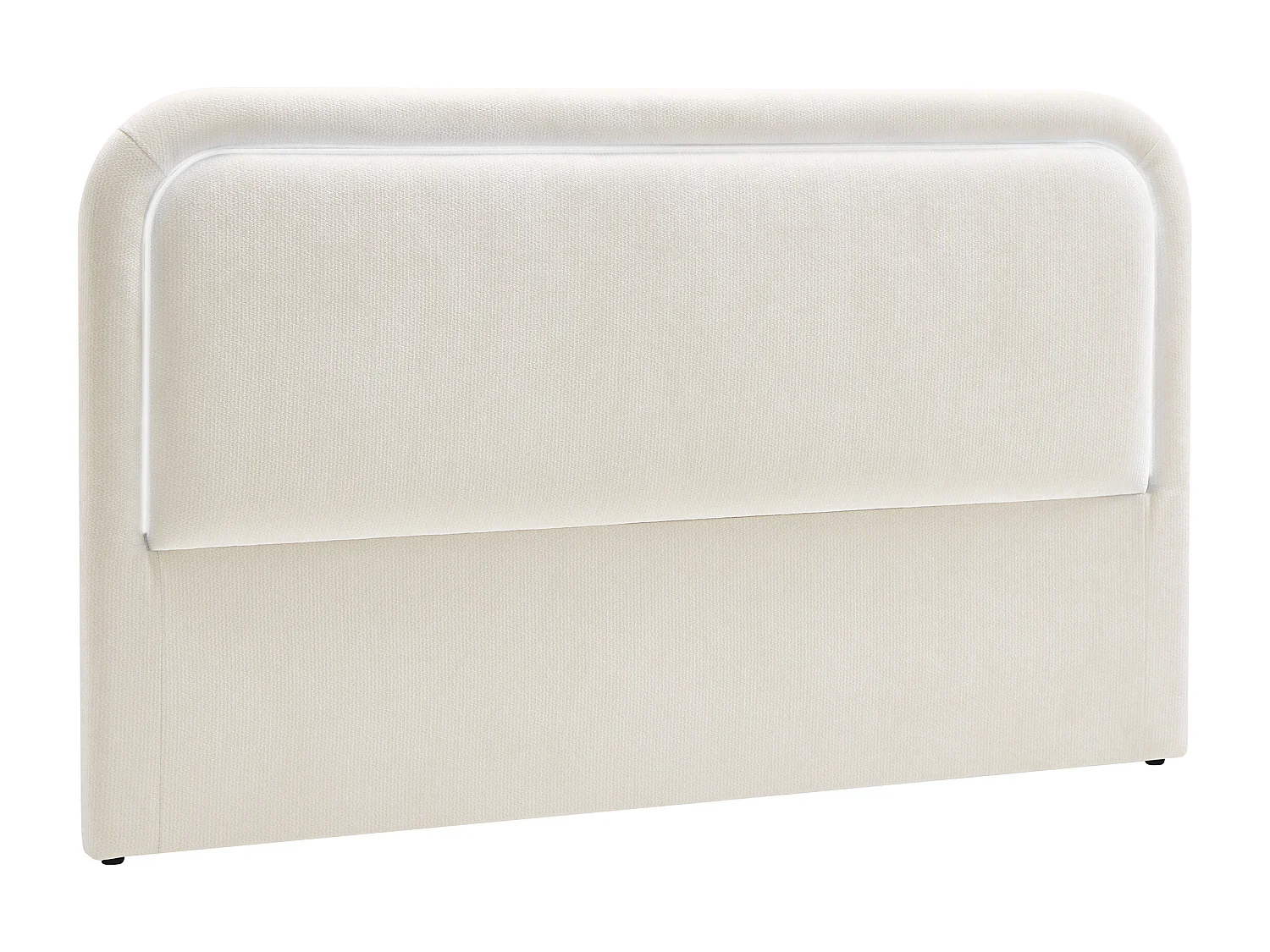 Tête de lit avec LEDs - 140 cm - Tissu texturé - Beige - IRSITA