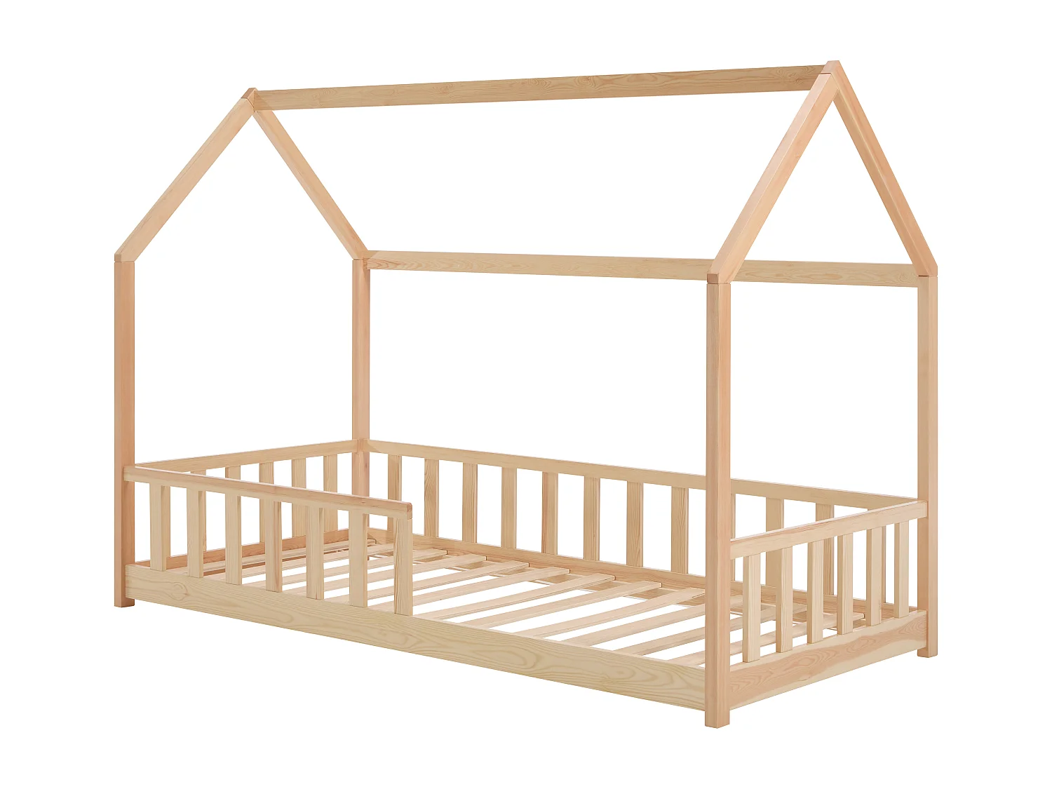 Lit cabane 90 x 190 cm - Pin - Naturel - MARTEVI