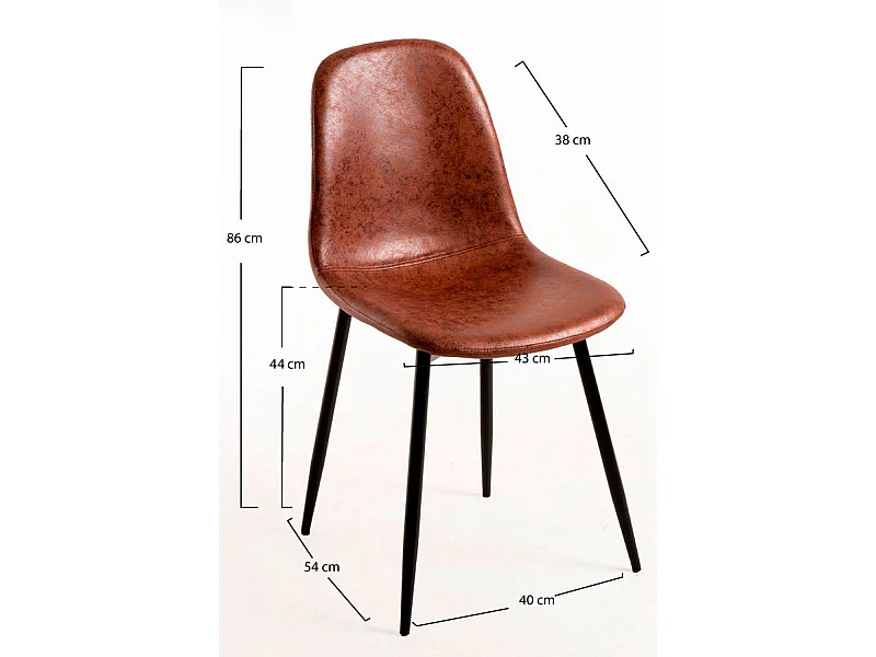 Sillas Comedor - Silla Black Teok Polipiel Vintage - Café Vintage