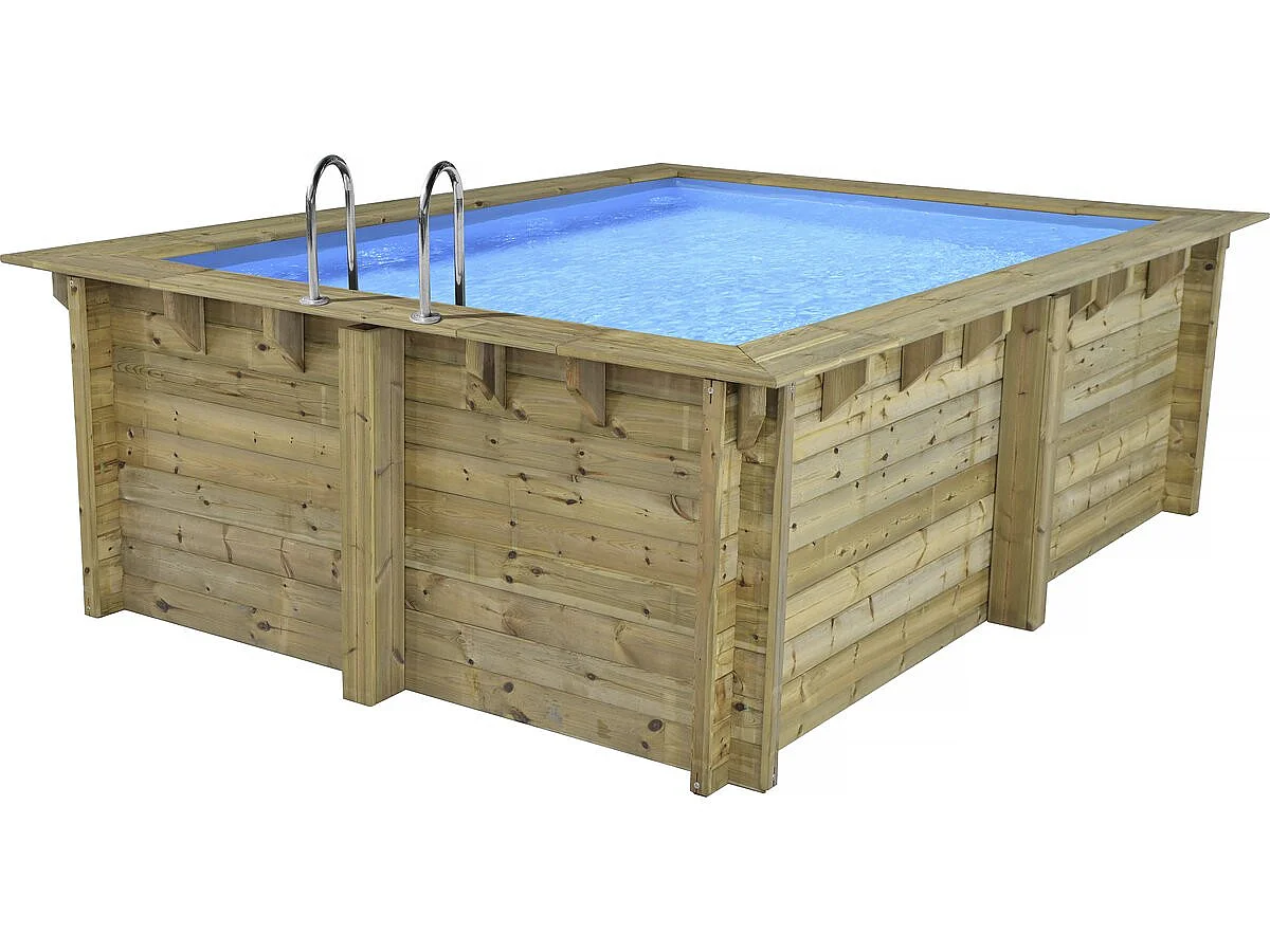 Piscine bois rectangle " Maldives " - 3.20 x 3.20 x 1.24 m