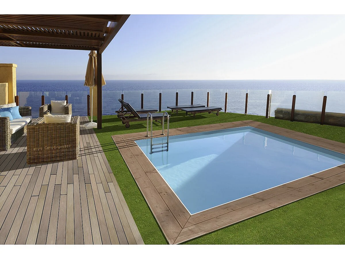 Piscine bois rectangle " Maldives " - 3.20 x 3.20 x 1.24 m