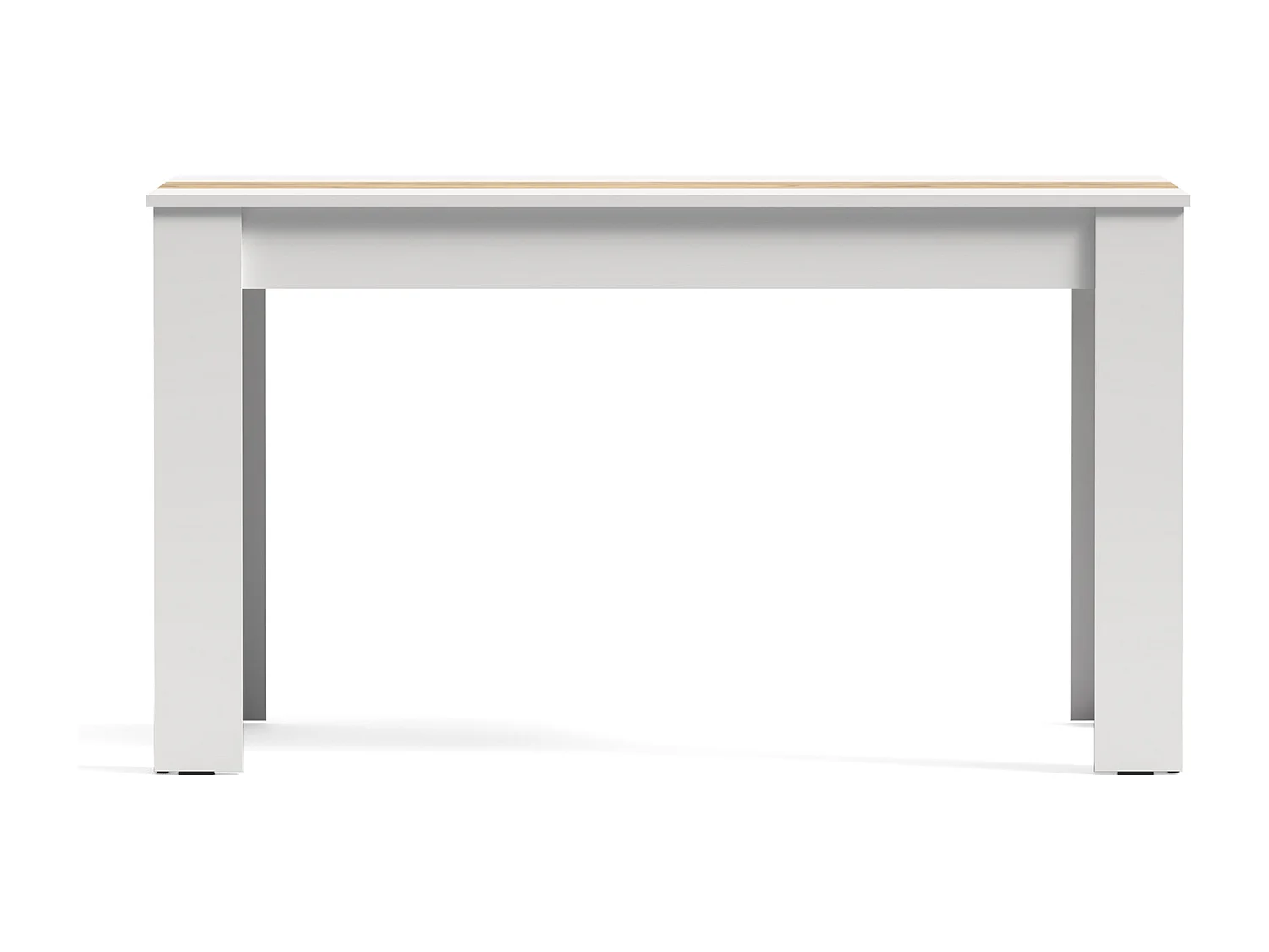 Mesa de comedor rectangular fija para 4 comensales 140x90 cm color blanco oak gold Mirko