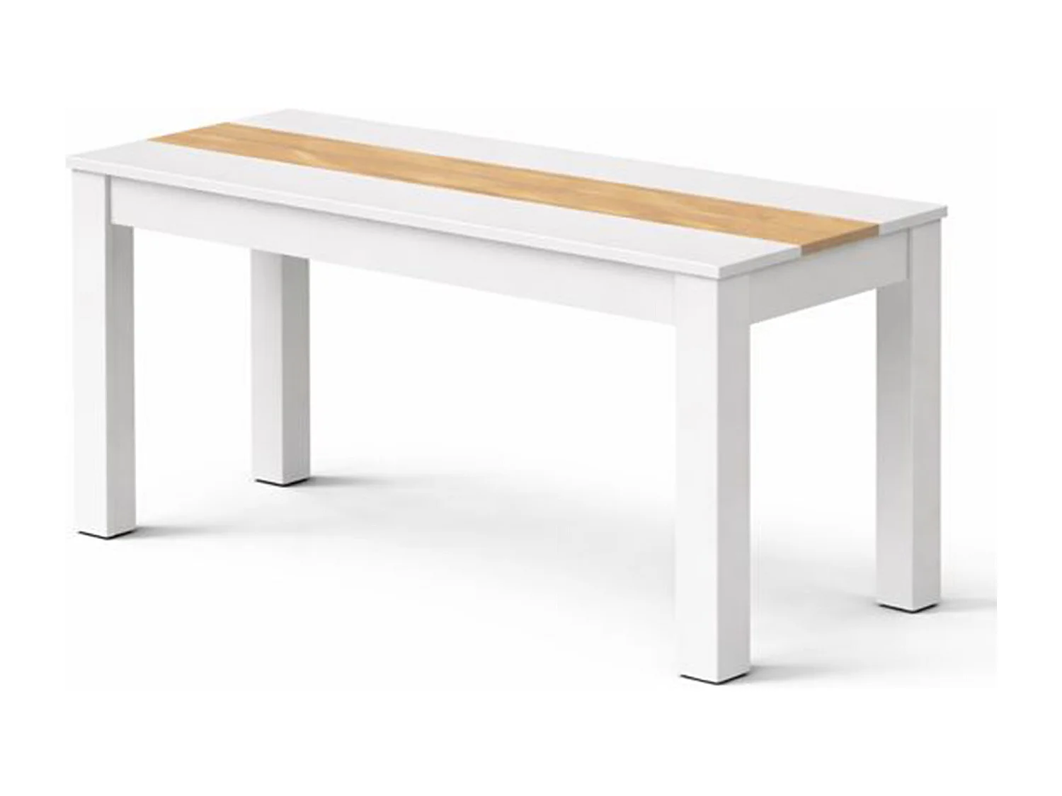 Mesa de comedor rectangular fija para 4 comensales 140x90 cm color blanco oak gold Mirko