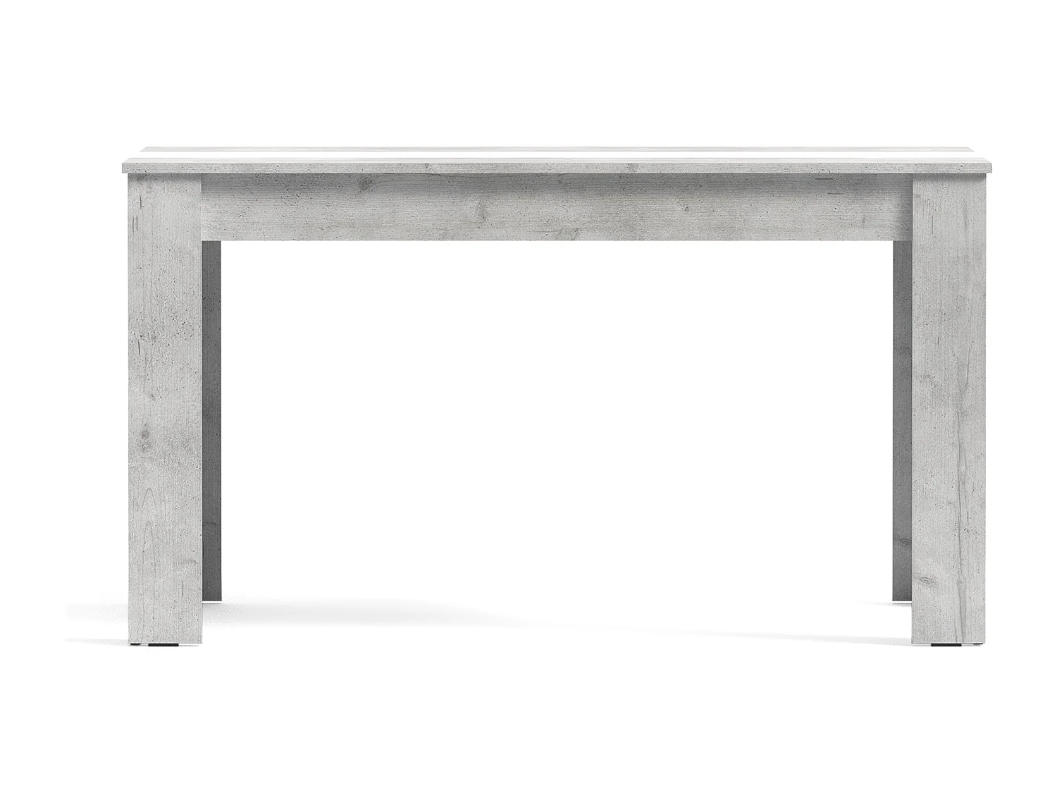 Mesa de comedor rectangular fija para 4 comensales 140x90 cm color concrete blanco Mirko