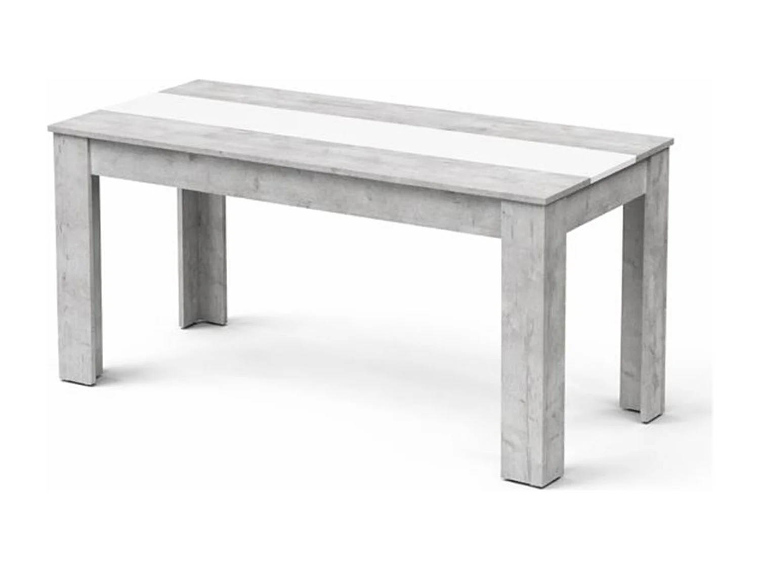 Mesa de comedor rectangular fija para 4 comensales 140x90 cm color concrete blanco Mirko