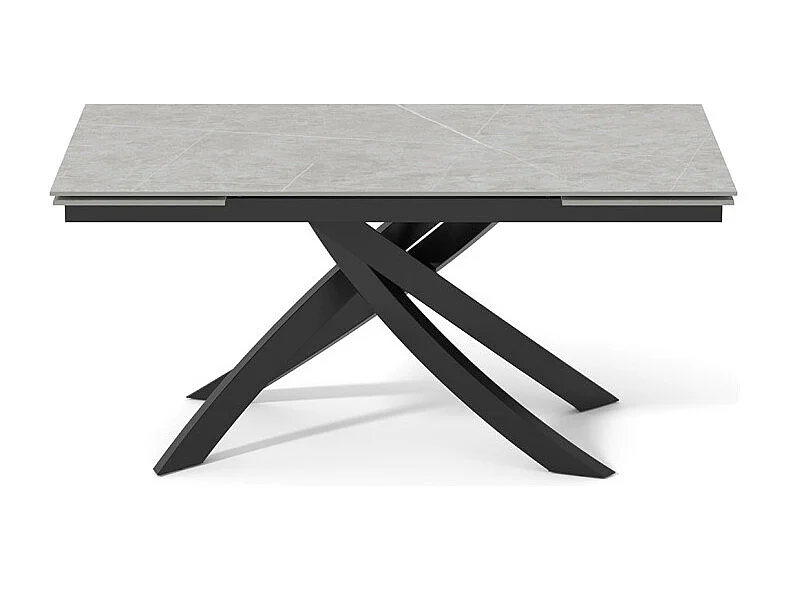 Table extensible 160 à 240 cm céramique gris marbré pied entrecroisé - ARIZONA 11