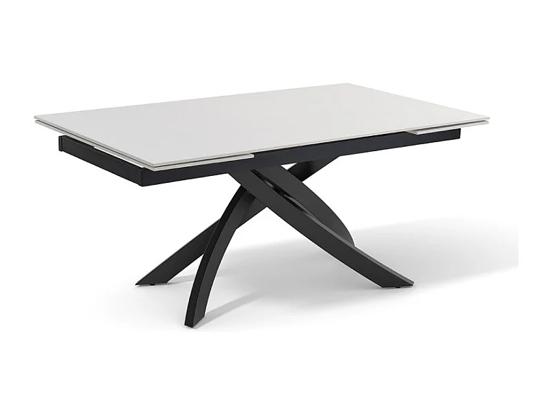 Table extensible 180 à 260 cm céramique blanc pied entrecroisé - OREGON 11