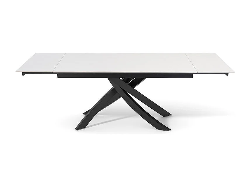 Table extensible 160 à 240 cm céramique blanc pied entrecroisé - OREGON 11