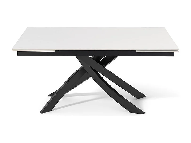 Table extensible 160 à 240 cm céramique blanc pied entrecroisé - OREGON 11