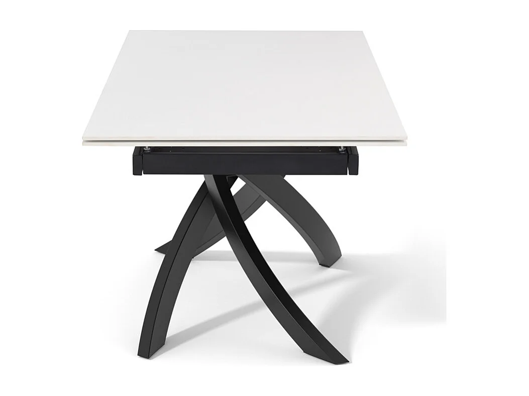 Table extensible 160 à 240 cm céramique blanc pied entrecroisé - OREGON 11