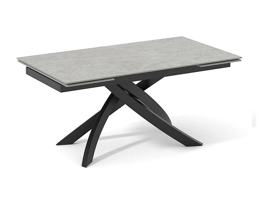 Table extensible 180 à 260 cm céramique gris marbré pied entrecroisé - ARIZONA 11
