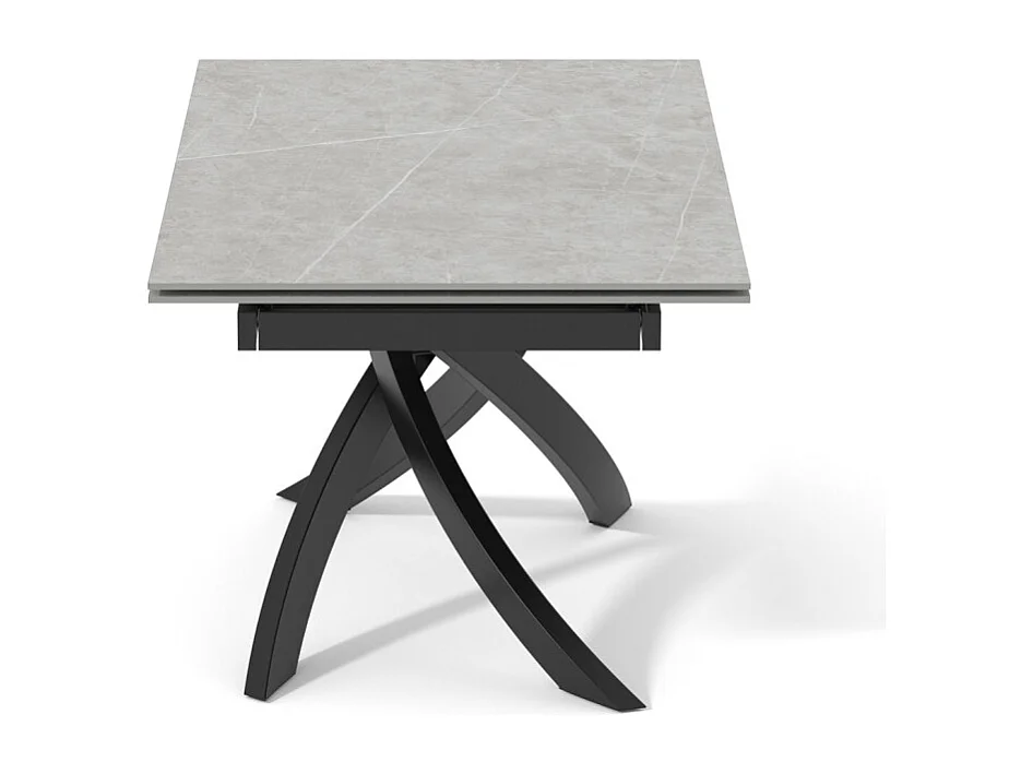 Table extensible 180 à 260 cm céramique gris marbré pied entrecroisé - ARIZONA 11