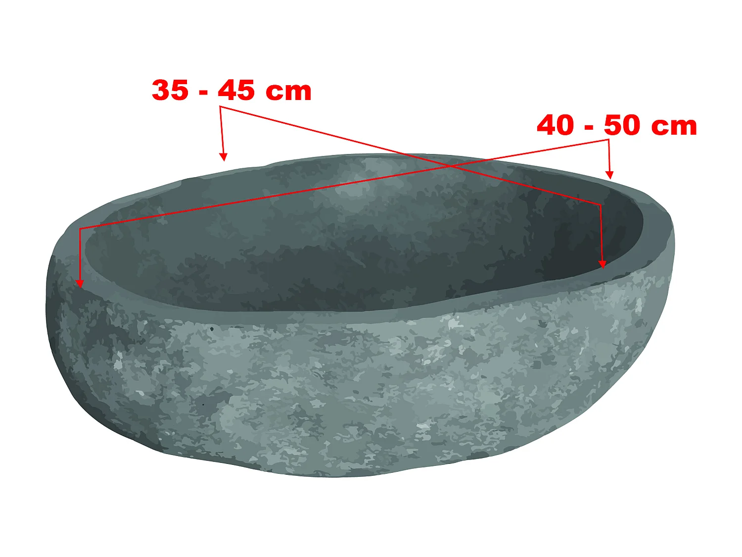 Meuble de salle de bain sur pieds en teck avec vasque à poser grise en pierre  - 80 cm - BINTUNI