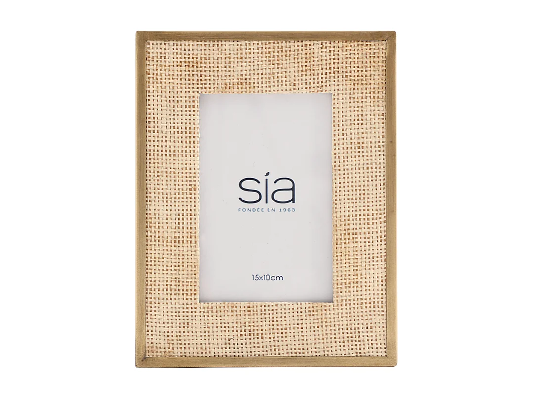 Cadre Photo Loft en rotin et métal 10x15 - Beige