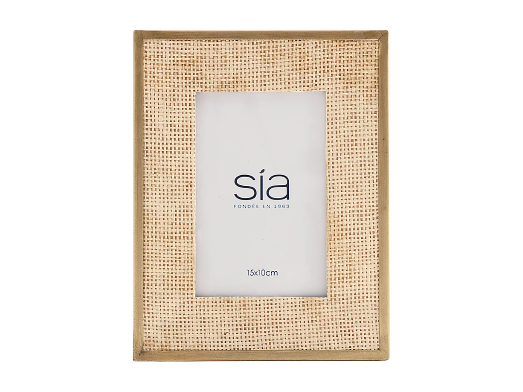 Cadre Photo Loft en rotin et métal 10x15 - Beige
