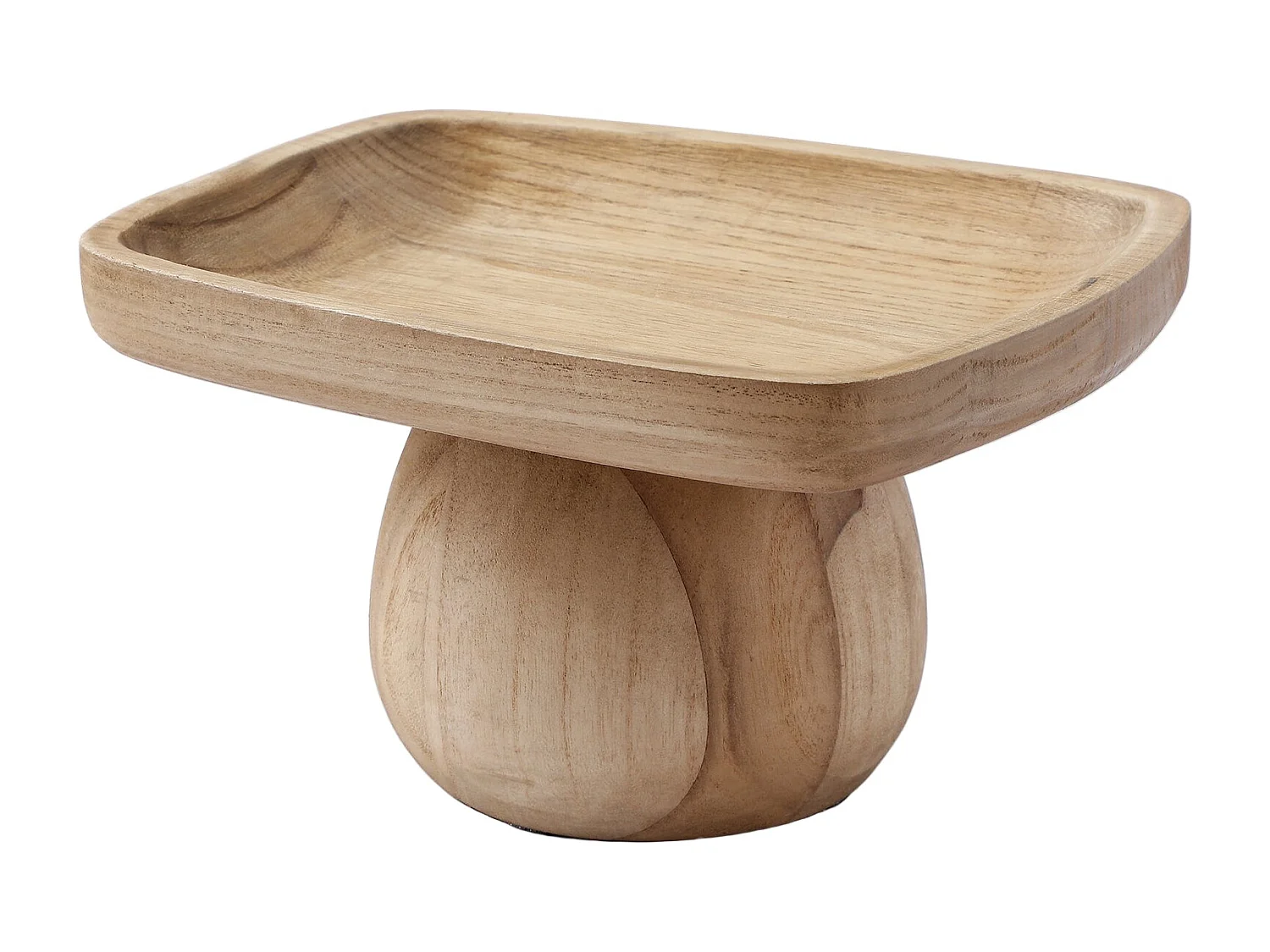 Plateau décoratif sur pied Yoko - Marron