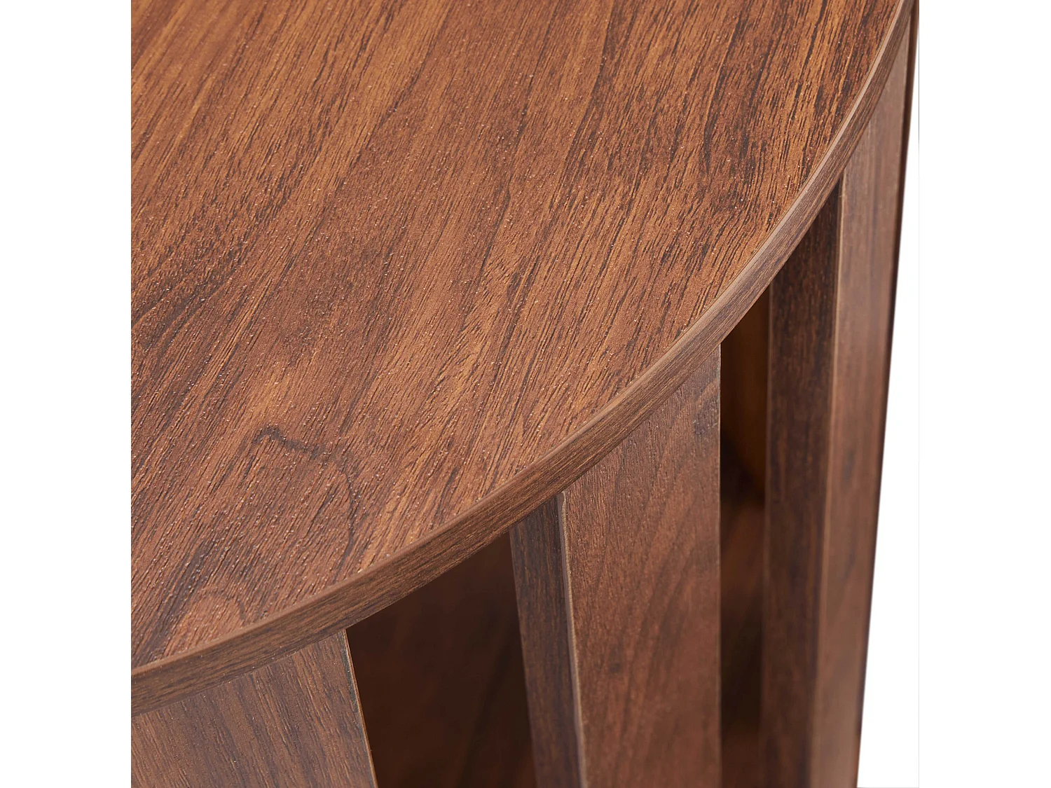 Tables basses gigognes effet bois ronde Ø50 et Ø75 cm bois foncé