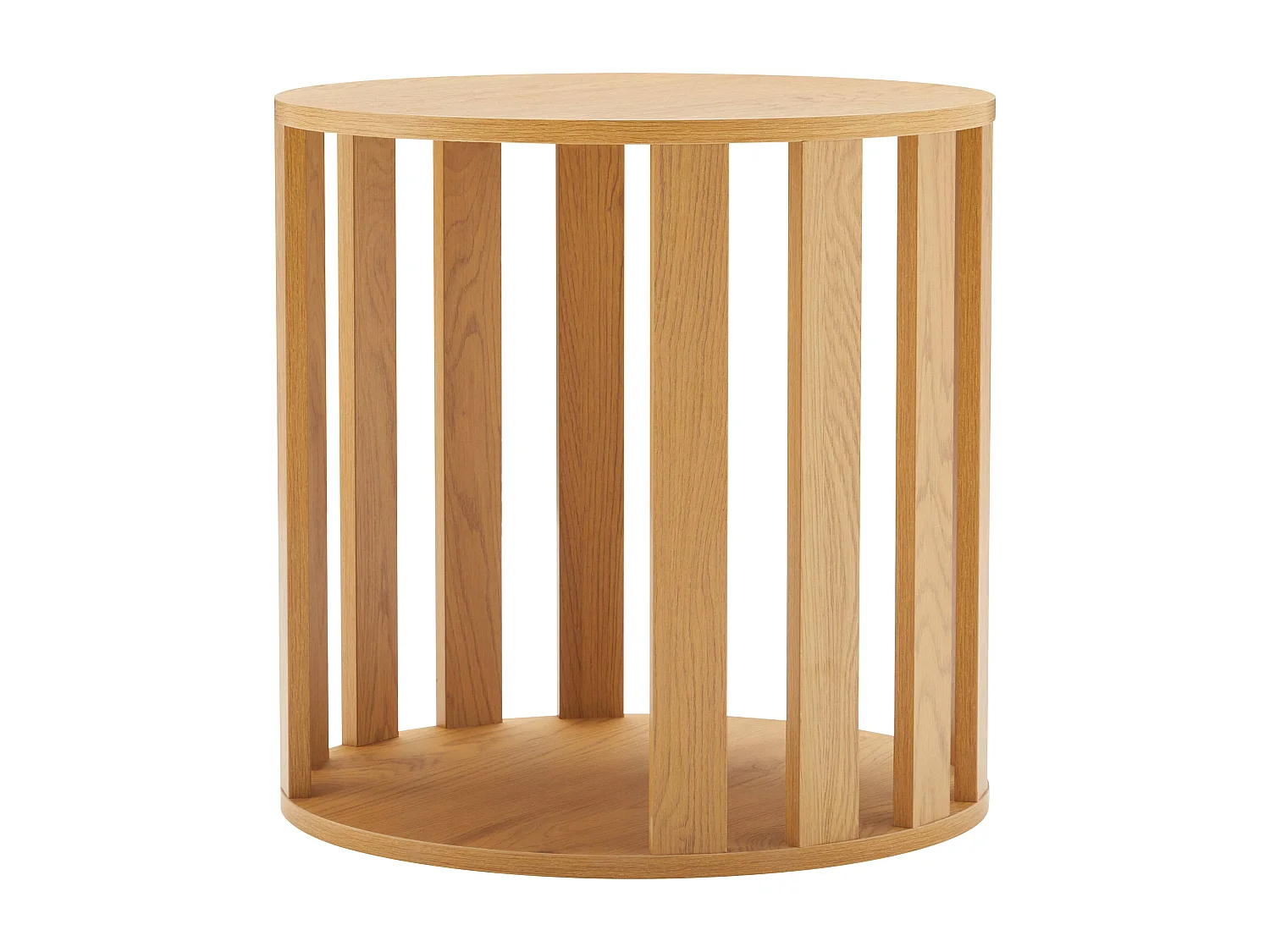 Tables basses gigognes effet bois ronde Ø50 et Ø75 cm bois clair