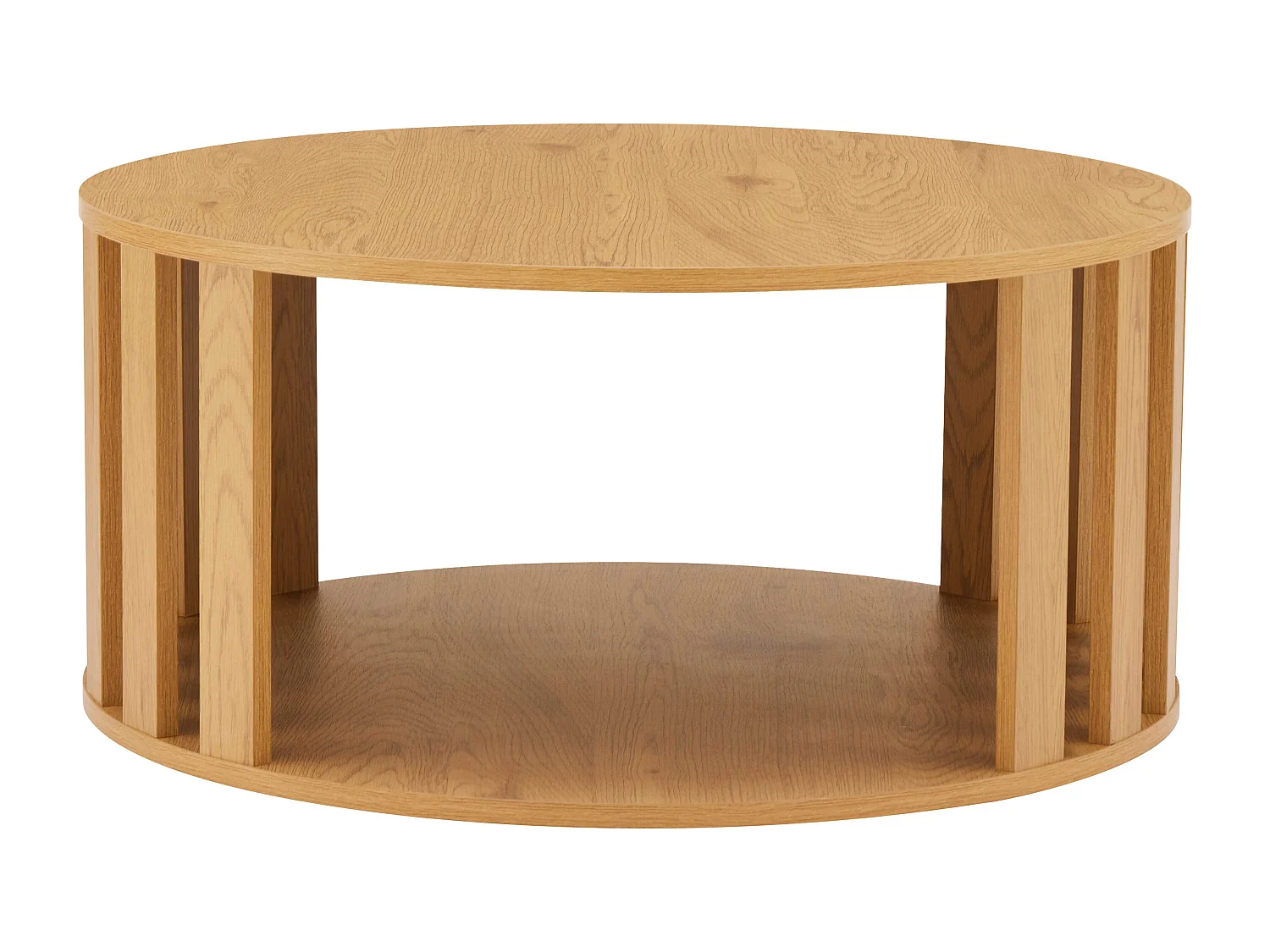 Tables basses gigognes effet bois ronde Ø50 et Ø75 cm bois clair
