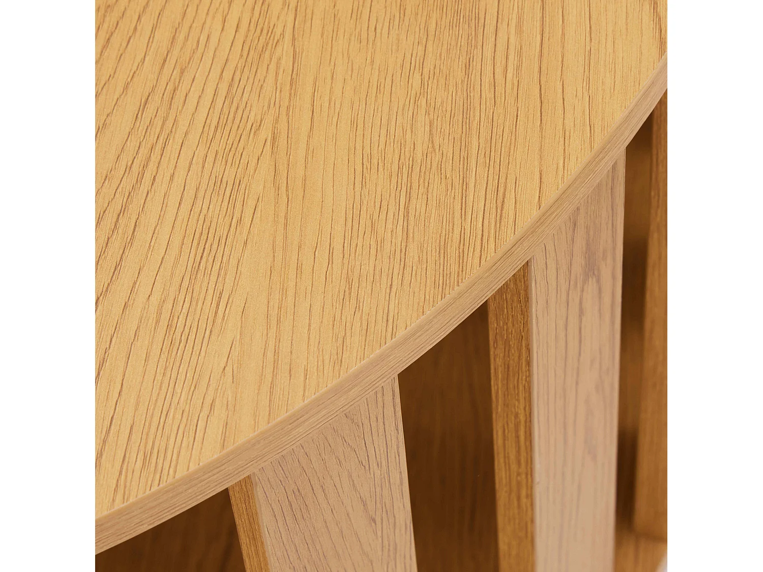 Tables basses gigognes effet bois ronde Ø50 et Ø75 cm bois clair