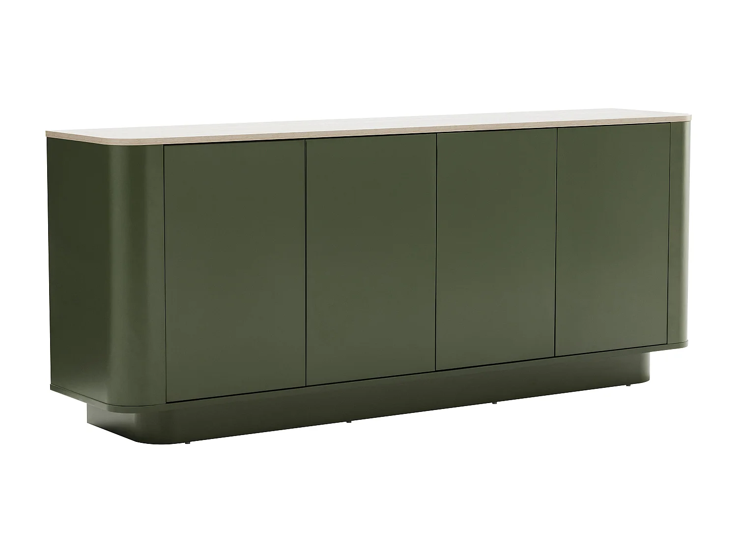 Buffet uni 4 portes L 180 cm vert olive