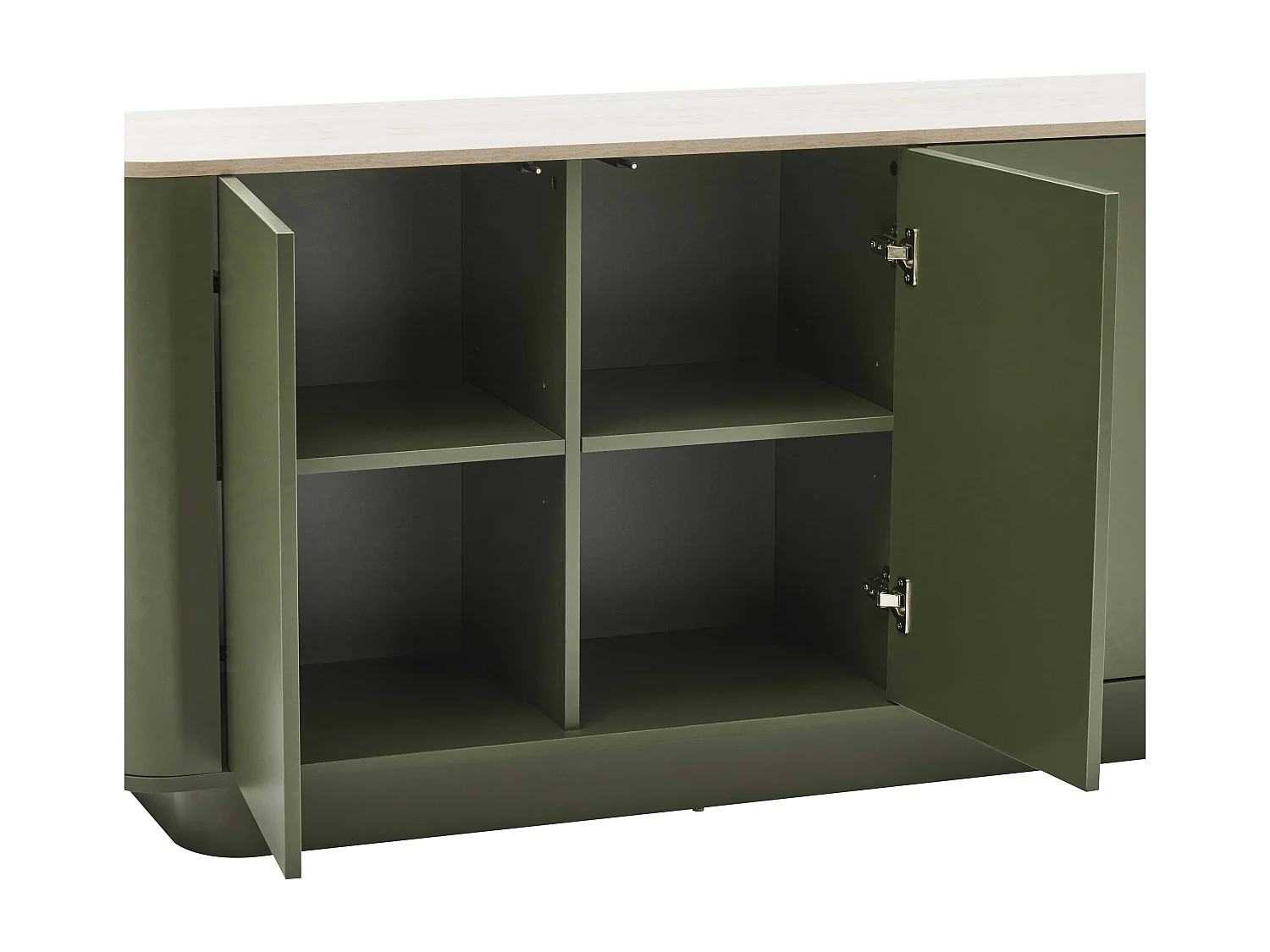 Buffet uni 4 portes L 180 cm vert olive