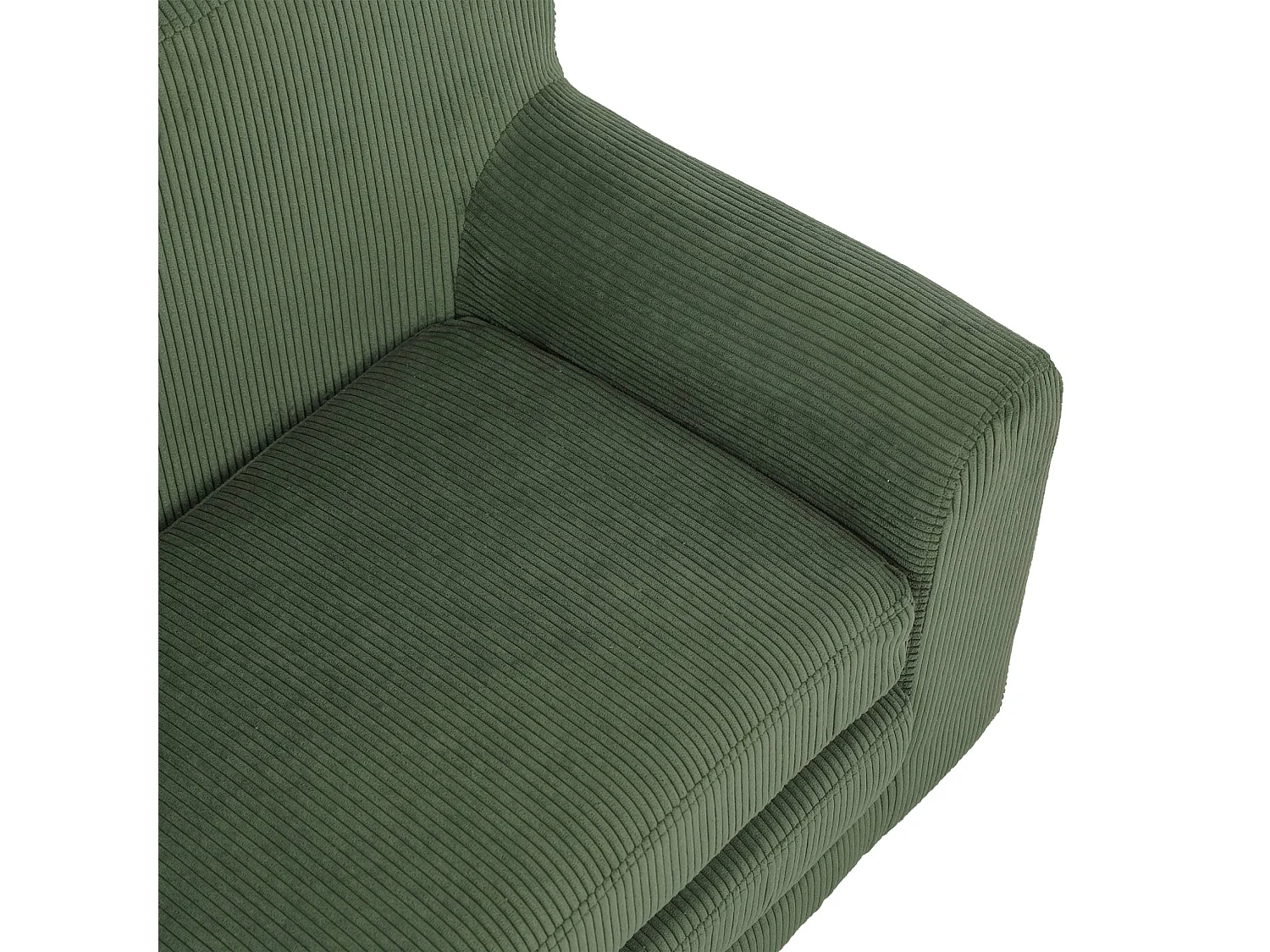 Canapé lit enfant en velours côtelé dépliable. couleur kaki. L 90 x P 43 x H 51.5 cm