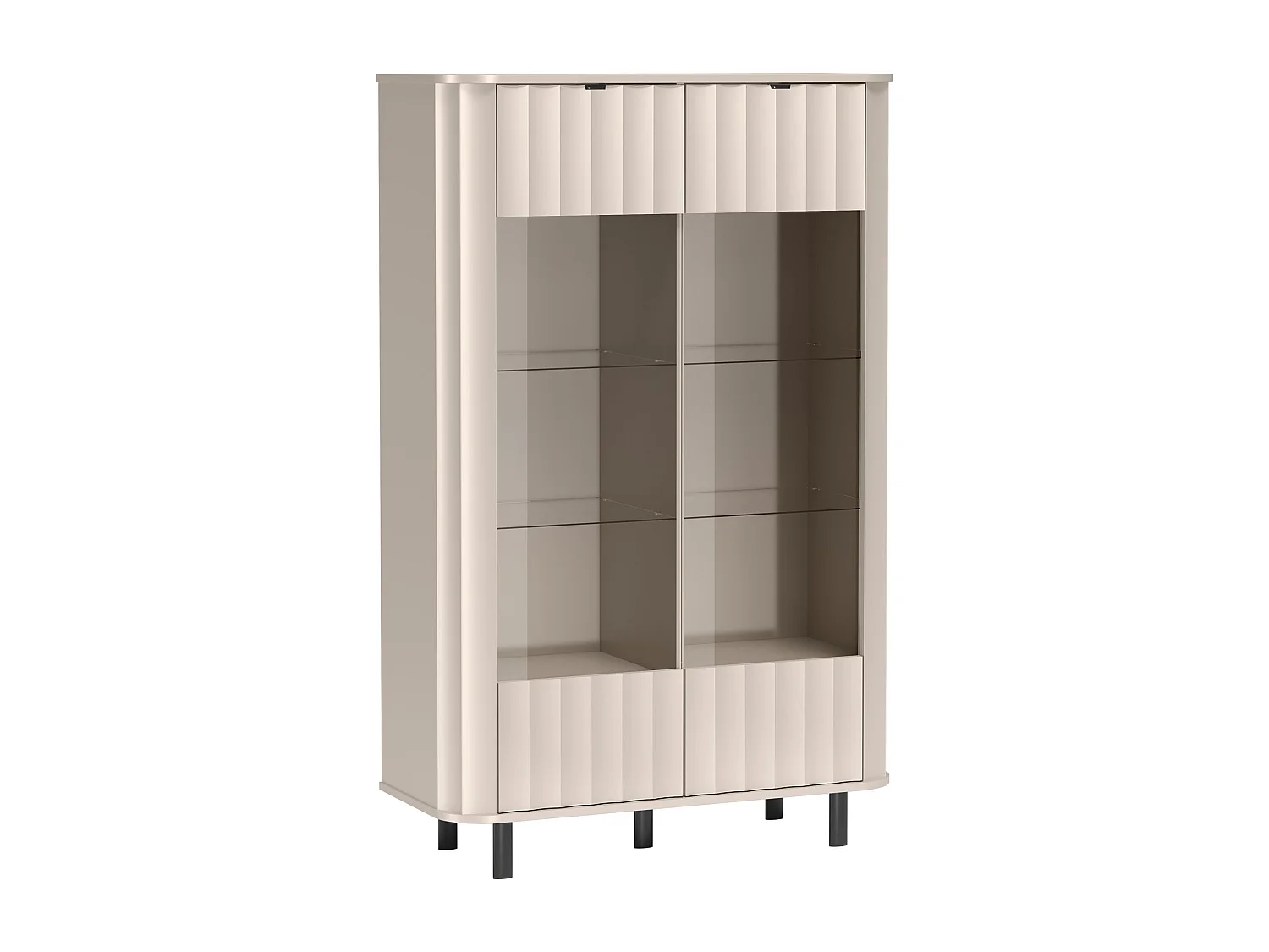 Vitrine 2 portes – Gris cachemire – 98 cm – NOVADO