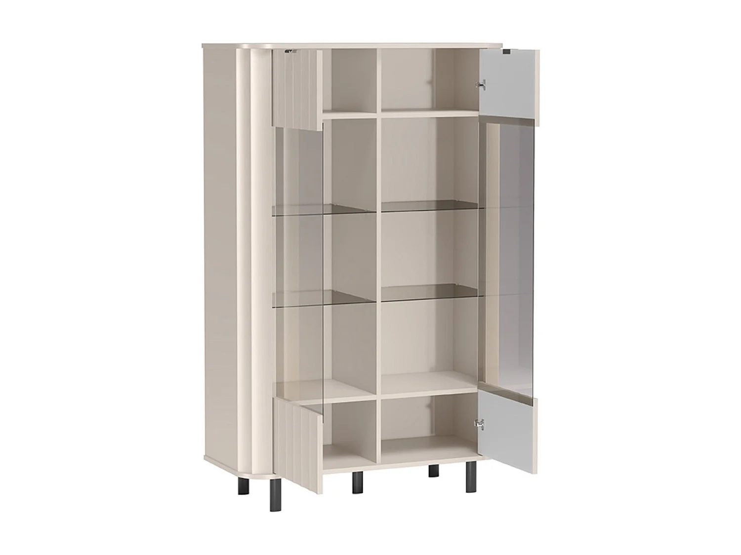 Vitrine 2 portes – Gris cachemire – 98 cm – NOVADO