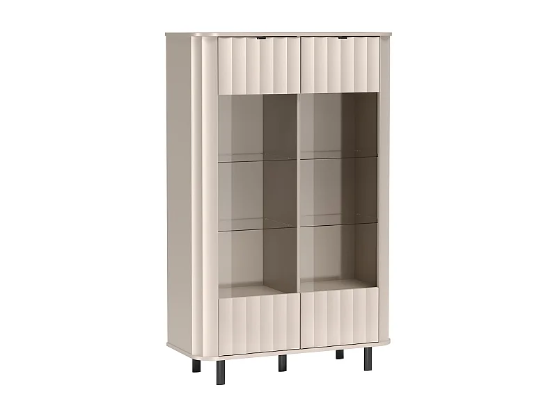 Vitrine 2 portes – Gris cachemire – 98 cm – NOVADO