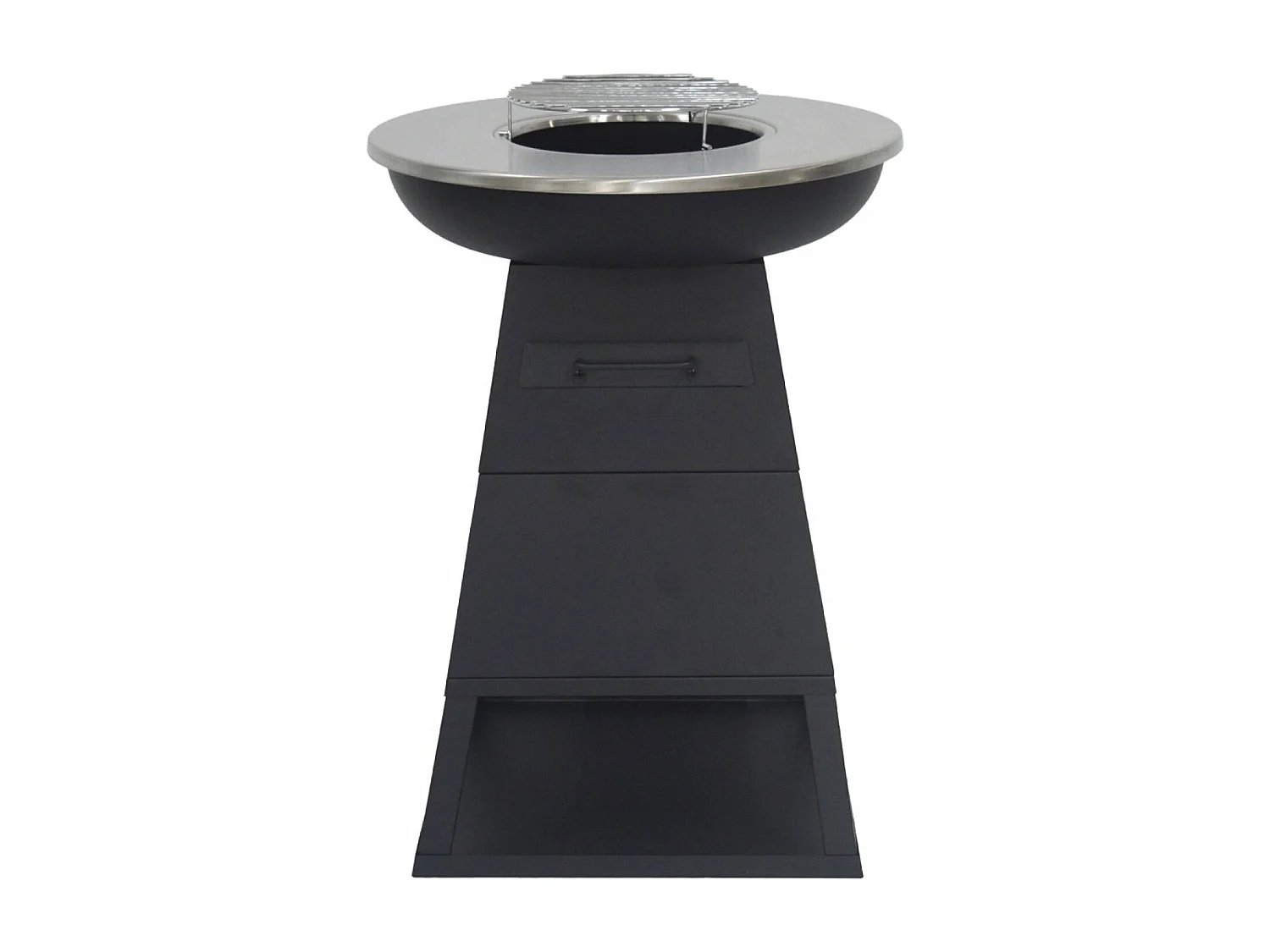 Brasero barbacoa  con espacio de almacenamiento, ø60cm negro