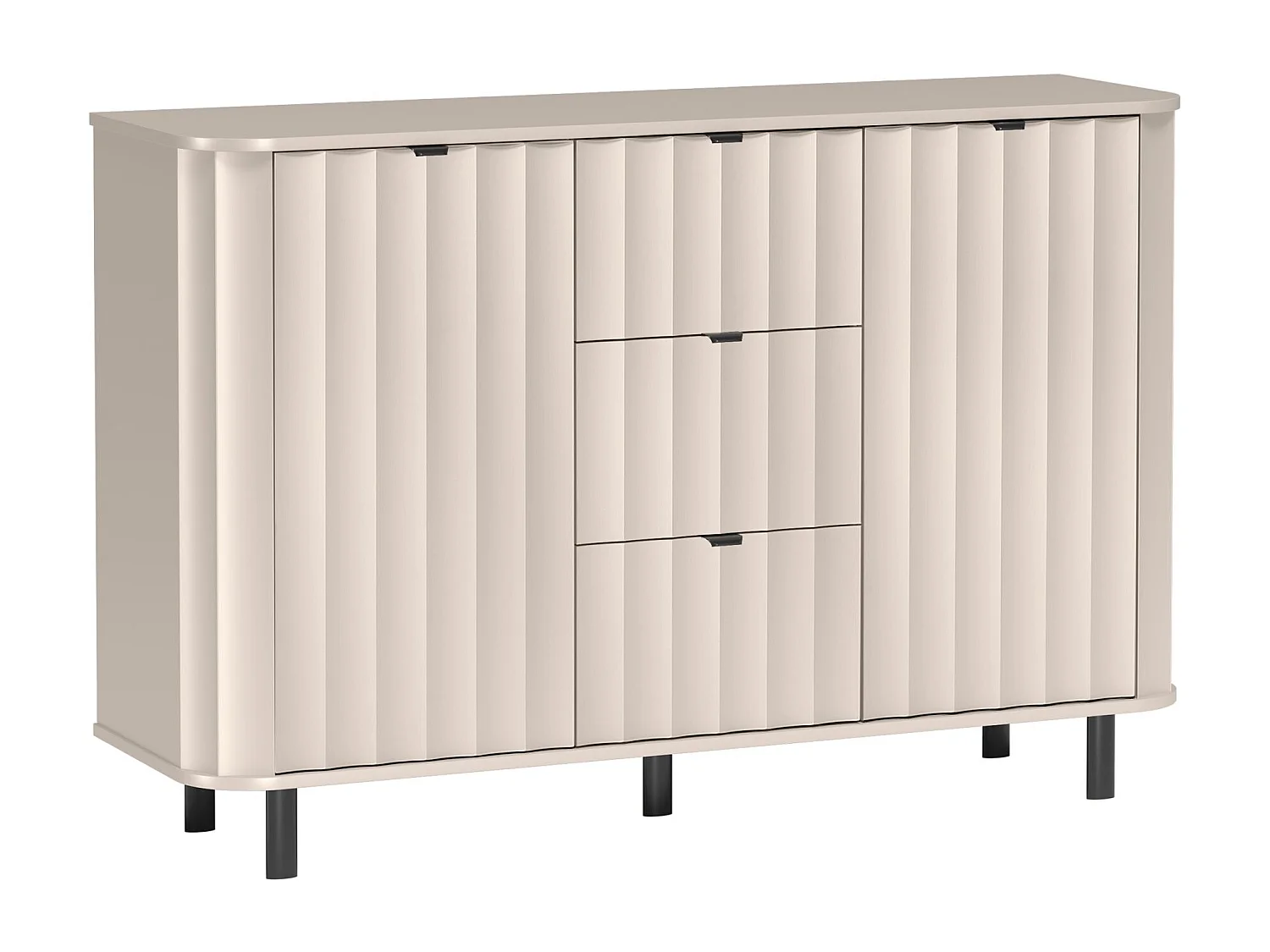 Buffet 2 portes avec trois tiroirs – 137 cm – gris cachemire – NOVADO