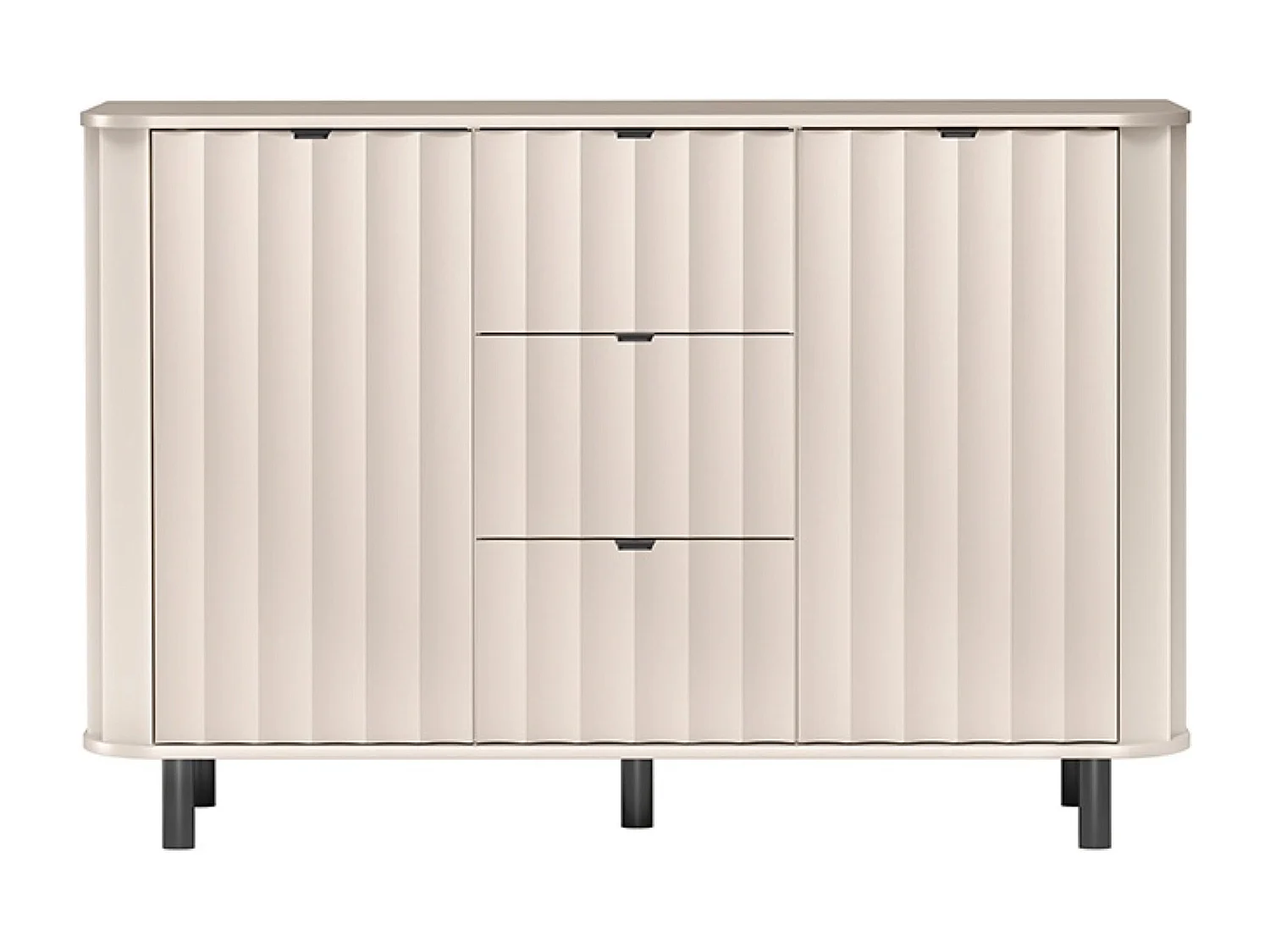 Buffet 2 portes avec trois tiroirs – 137 cm – gris cachemire – NOVADO