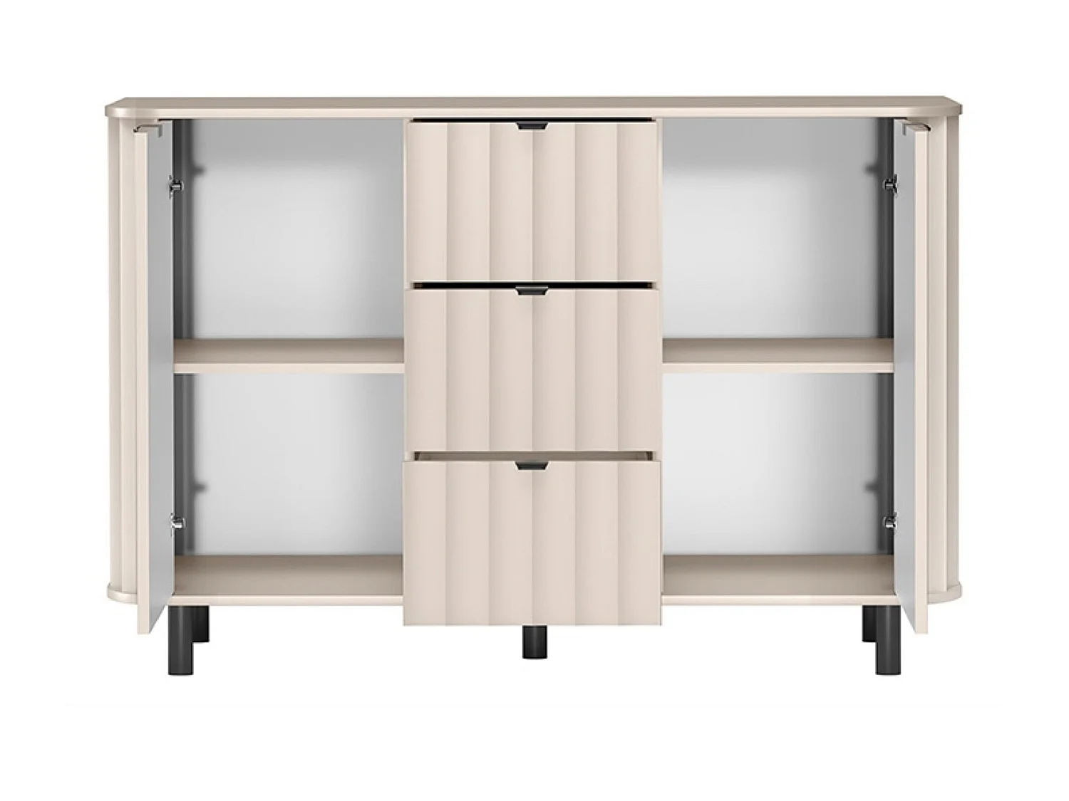 Buffet 2 portes avec trois tiroirs – 137 cm – gris cachemire – NOVADO