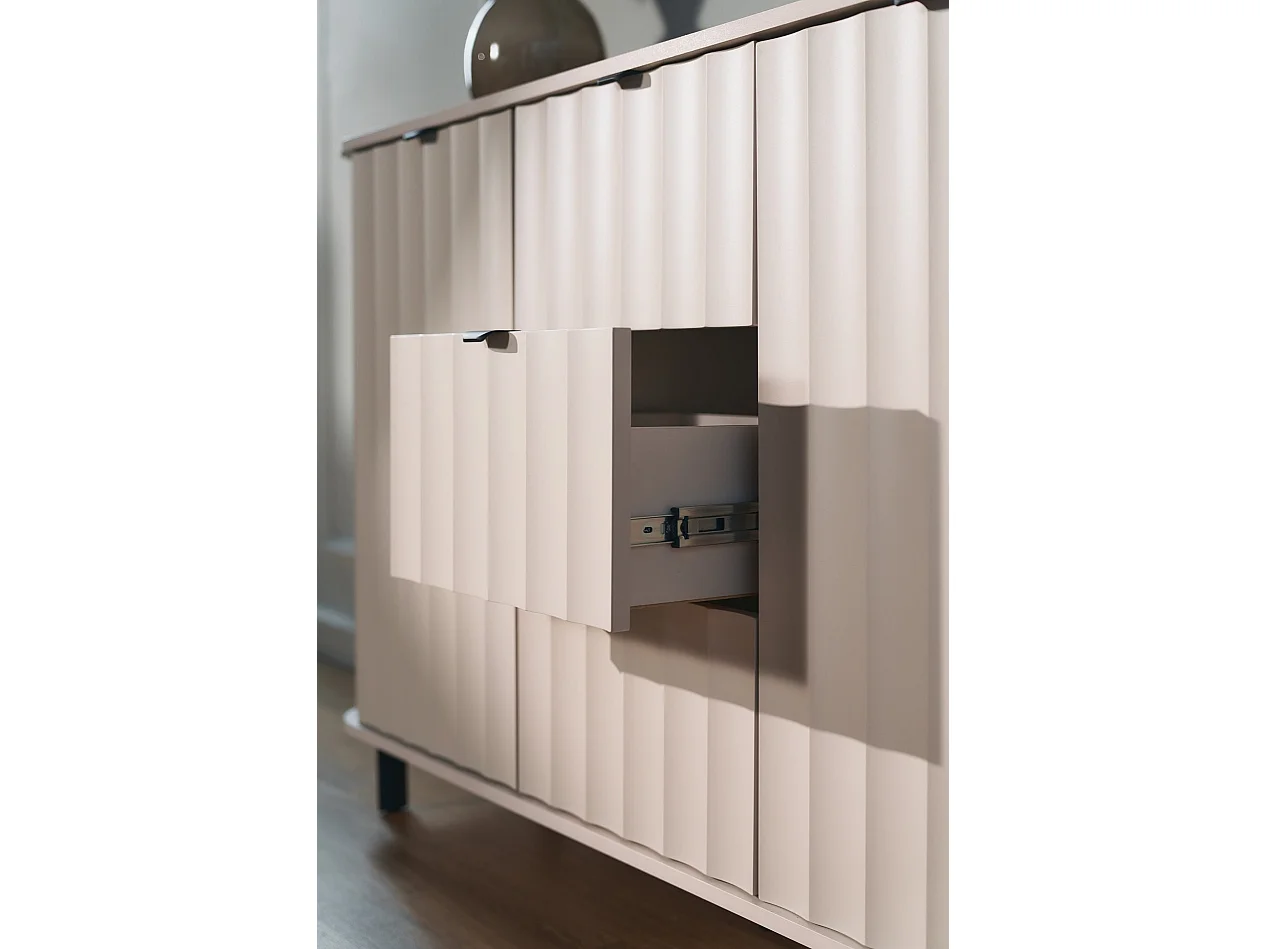 Dressoir met 2 deuren en drie lades – cashmeregrijs – 137 cm – NOVADO