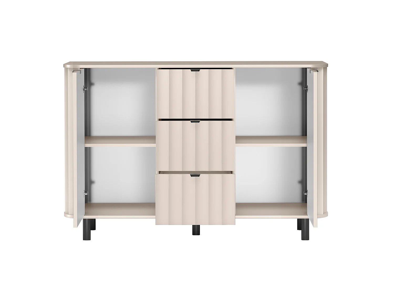 Dressoir met 2 deuren en drie lades – cashmeregrijs – 137 cm – NOVADO