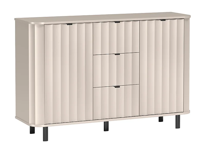 Buffet 2 portes avec trois tiroirs – 137 cm – gris cachemire – NOVADO