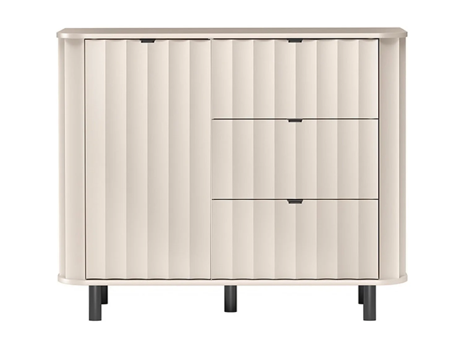 Buffet 1 porte avec trois tiroirs – 111 cm – gris cachemire – NOVADO