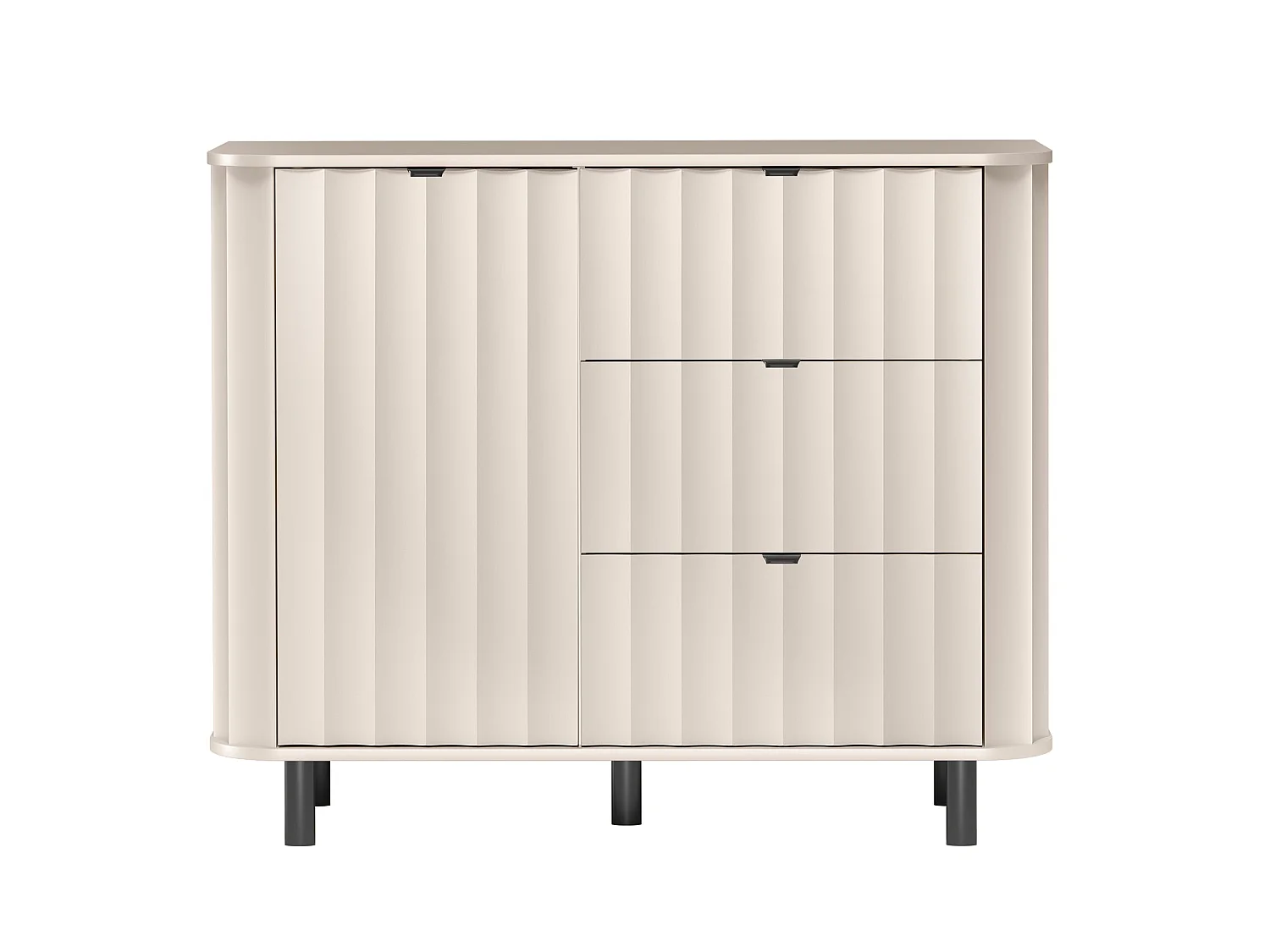 Buffet 1 porte avec trois tiroirs – 111 cm – gris cachemire – NOVADO