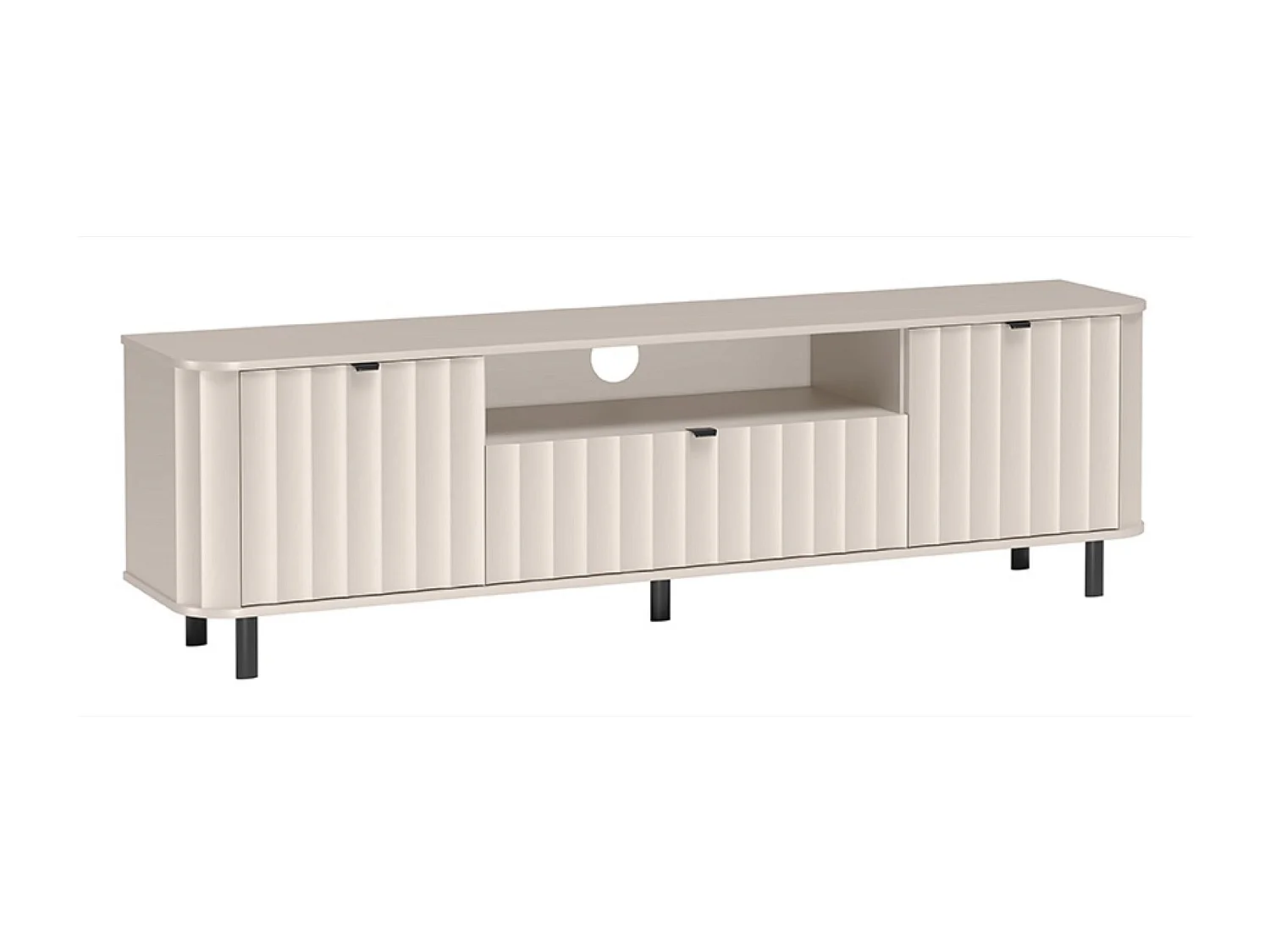 Meuble TV avec tiroir et niche ouverte – 196 cm – gris cachemire – NOVADO