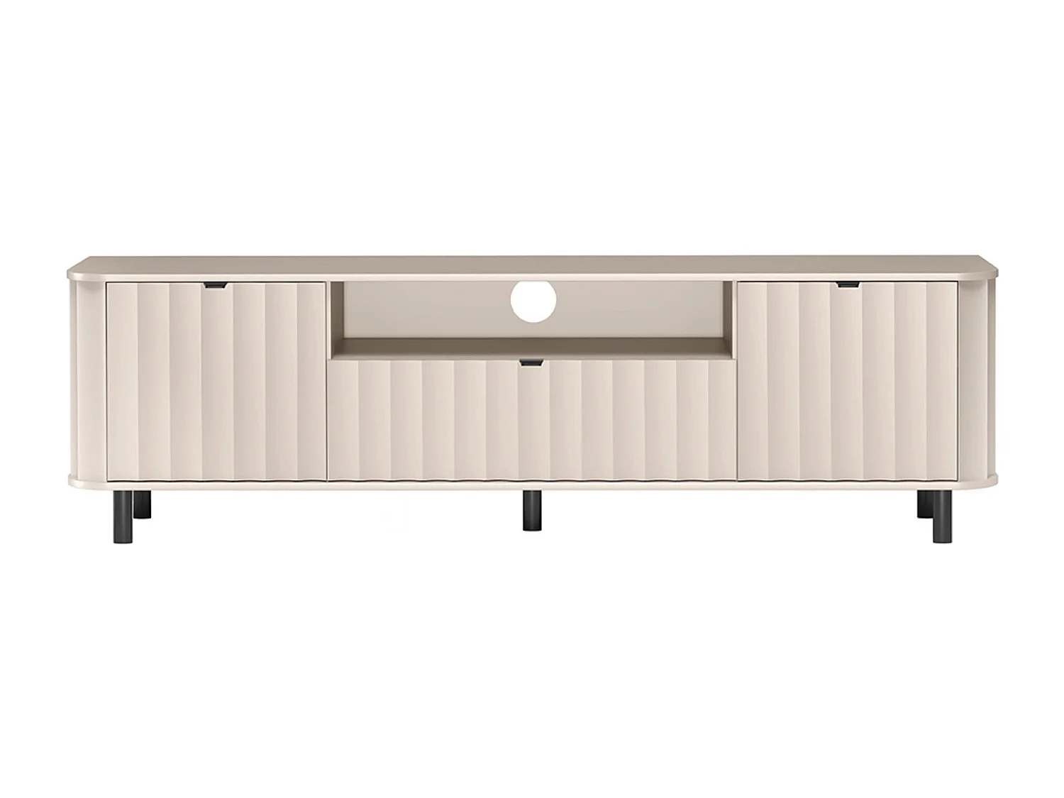 Meuble TV avec tiroir et niche ouverte – 196 cm – gris cachemire – NOVADO