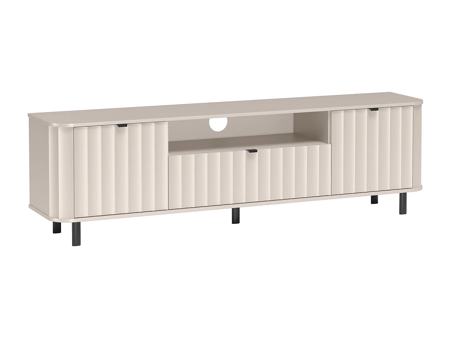 Meuble TV avec tiroir et niche ouverte – 196 cm – gris cachemire – NOVADO