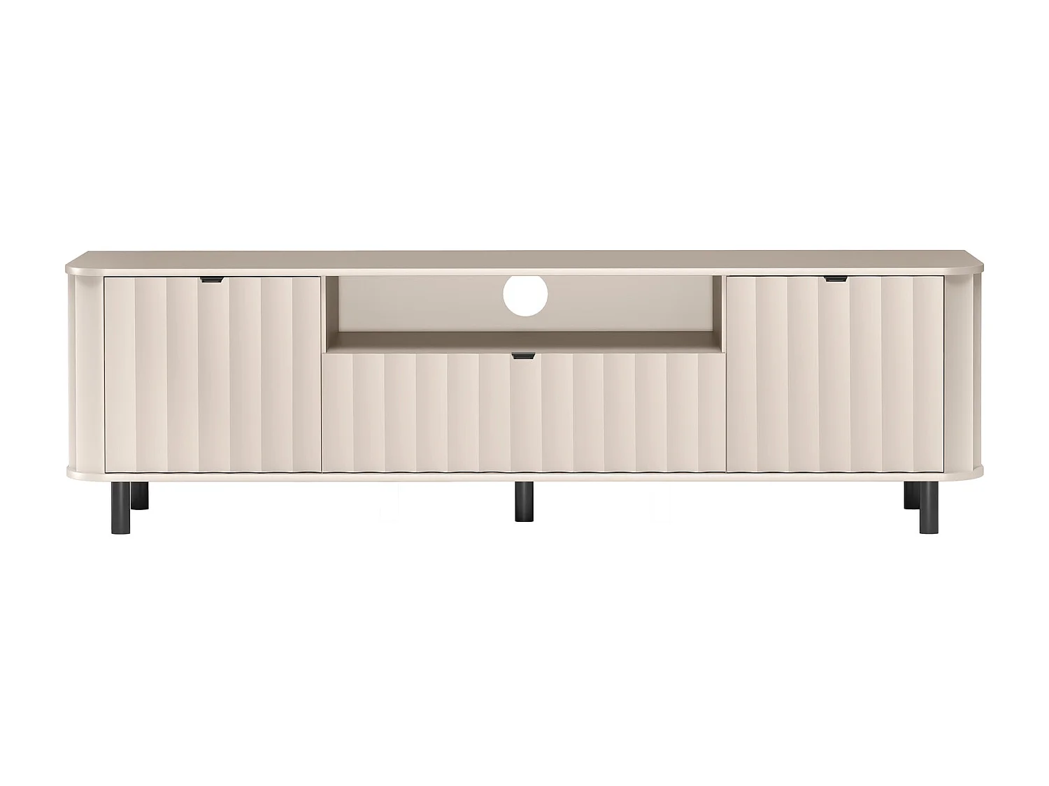 Meuble TV avec tiroir et niche ouverte – 196 cm – gris cachemire – NOVADO