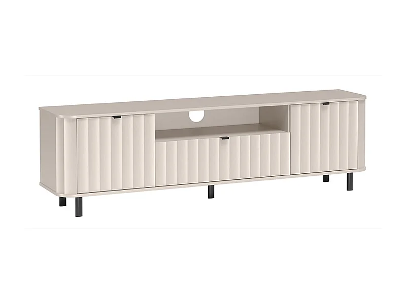 Meuble TV avec tiroir et niche ouverte – 196 cm – gris cachemire – NOVADO