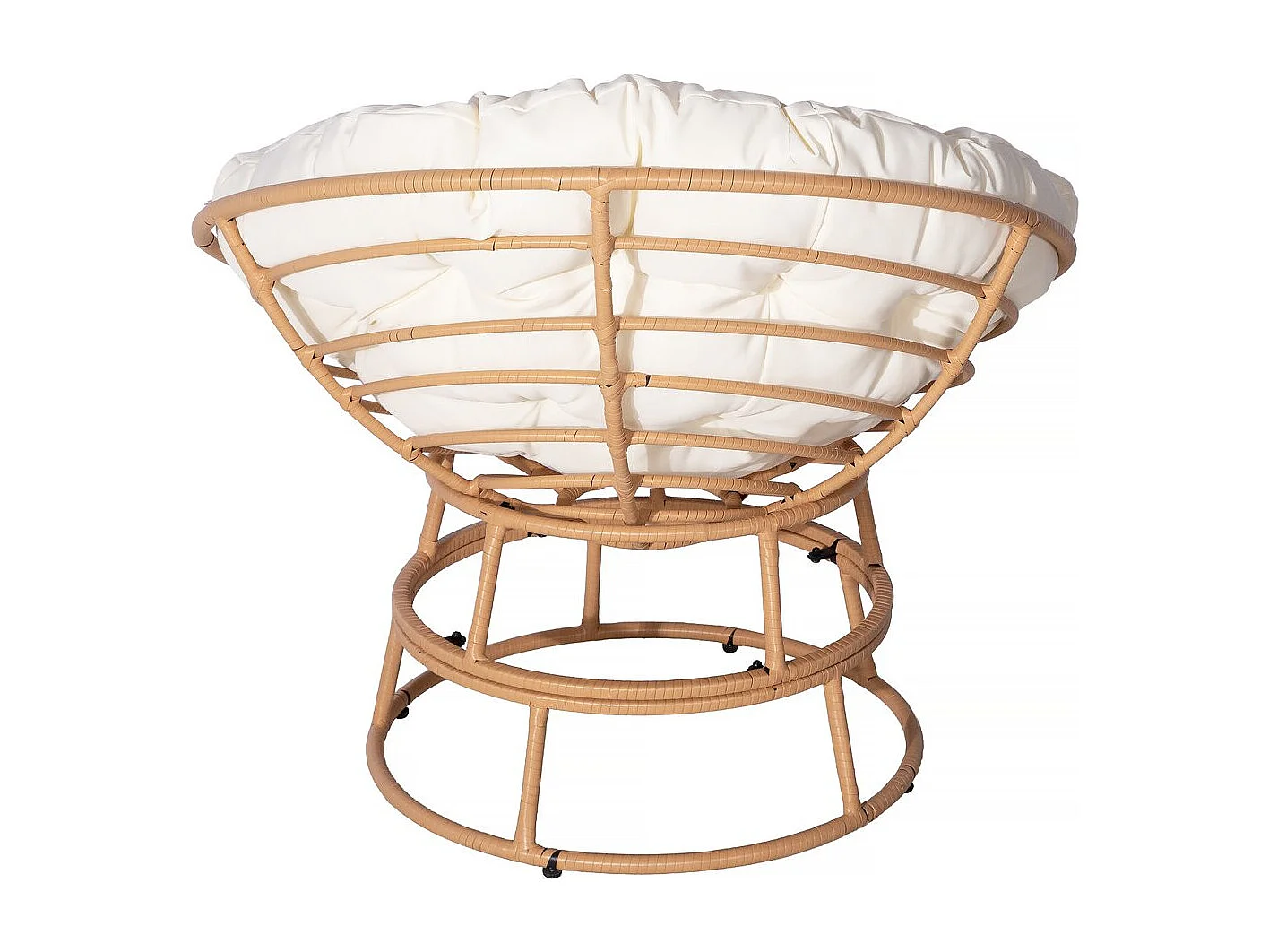 Fauteuil papasan intérieur/extérieur style loveuse "Bali" - Ø91cm - Beige