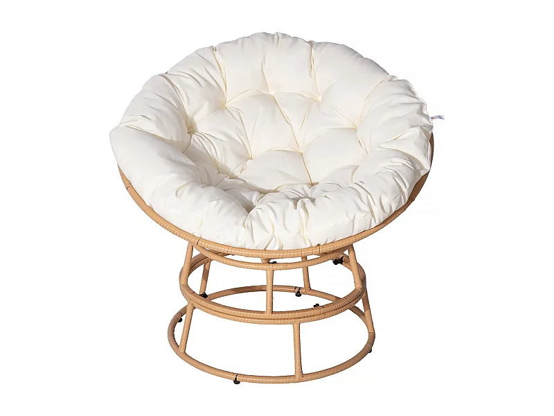 Papasan Sessel für drinnen und draußen im Loveseat-Stil "Bali" - Ø91cm - Beige