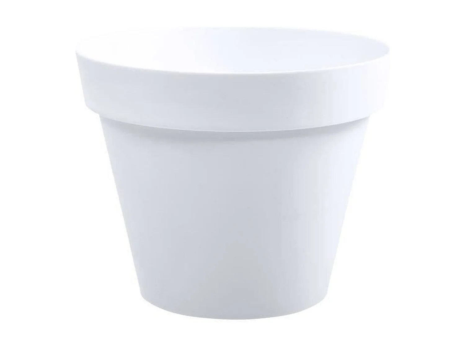 Vaso de flores redondo branco Ø 30 cm, 10 L, resistente ao gelo e impactos, para uso interno e externo
